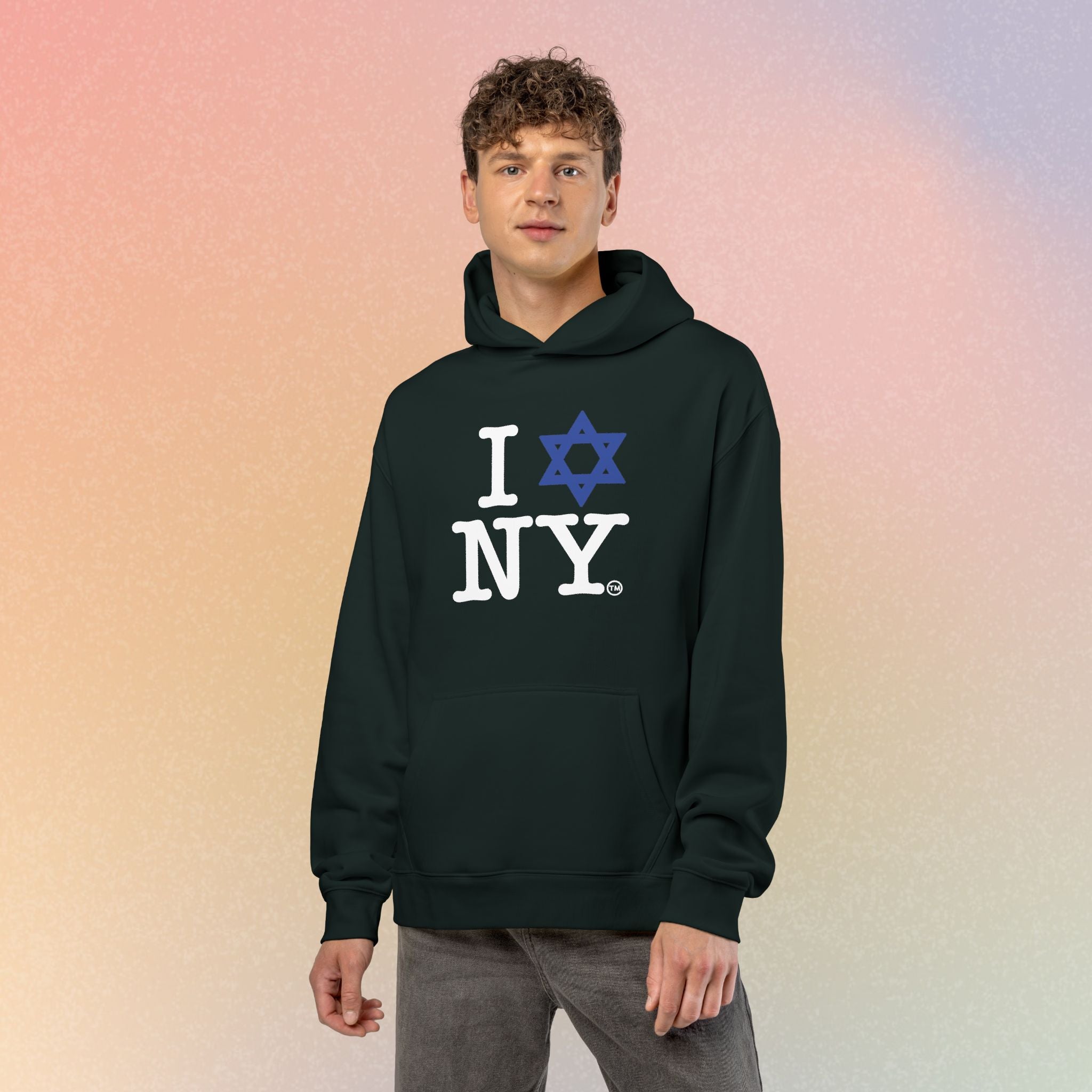 I Love NY Jewish Star Relaxed Unisex Hoodie