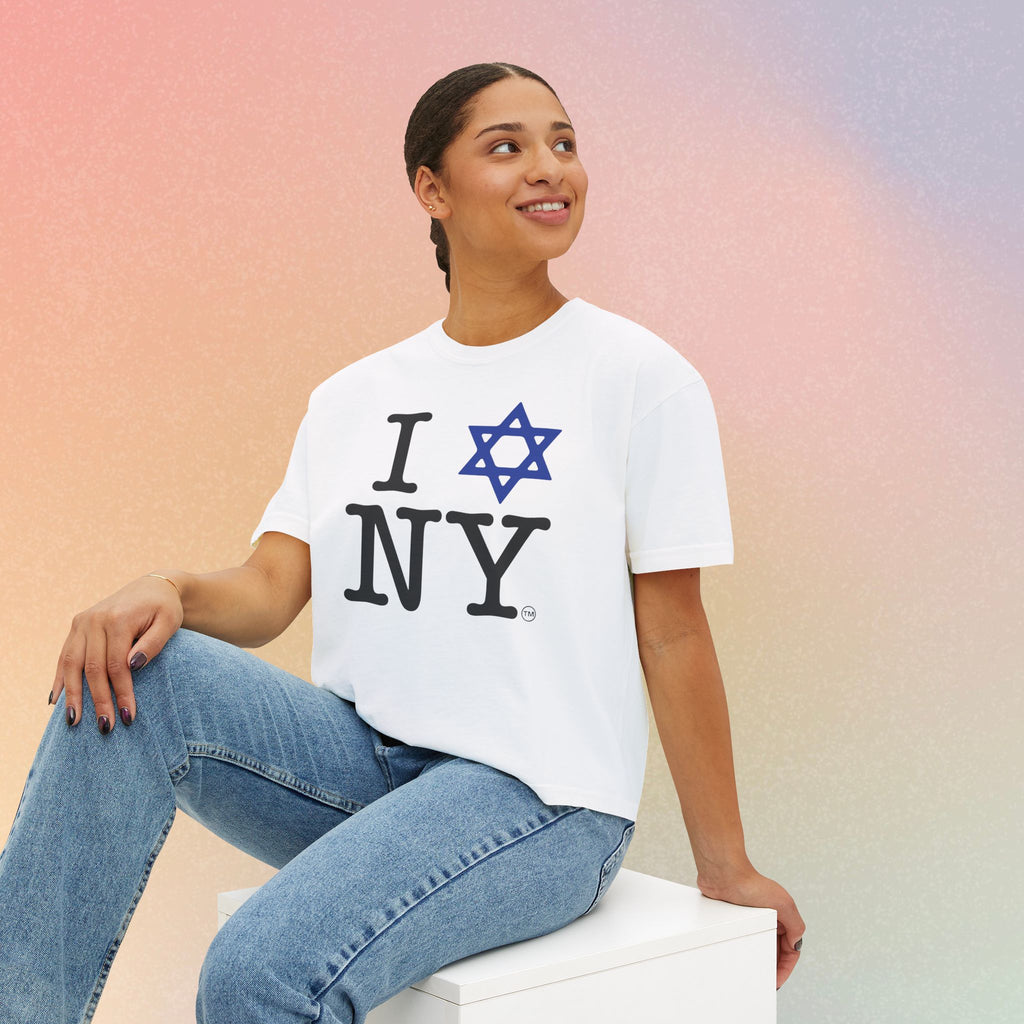 I Love NY Jewish Star Women's Boxy Tee — Jewish New York Pride T‑Shirt