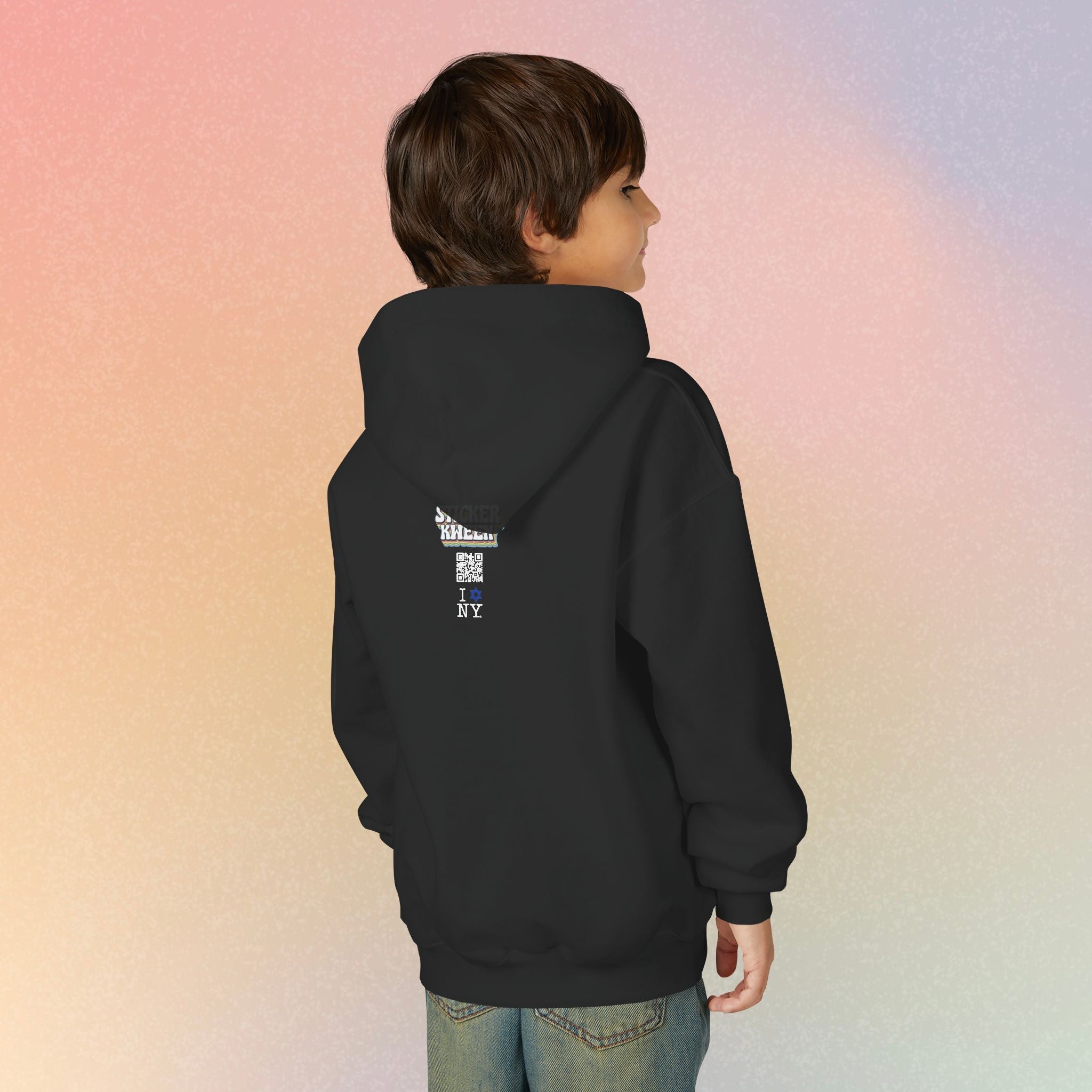 Youth Size I Love NY Jewish Star Hoodie | Jewish New York Pride Sweatshirt