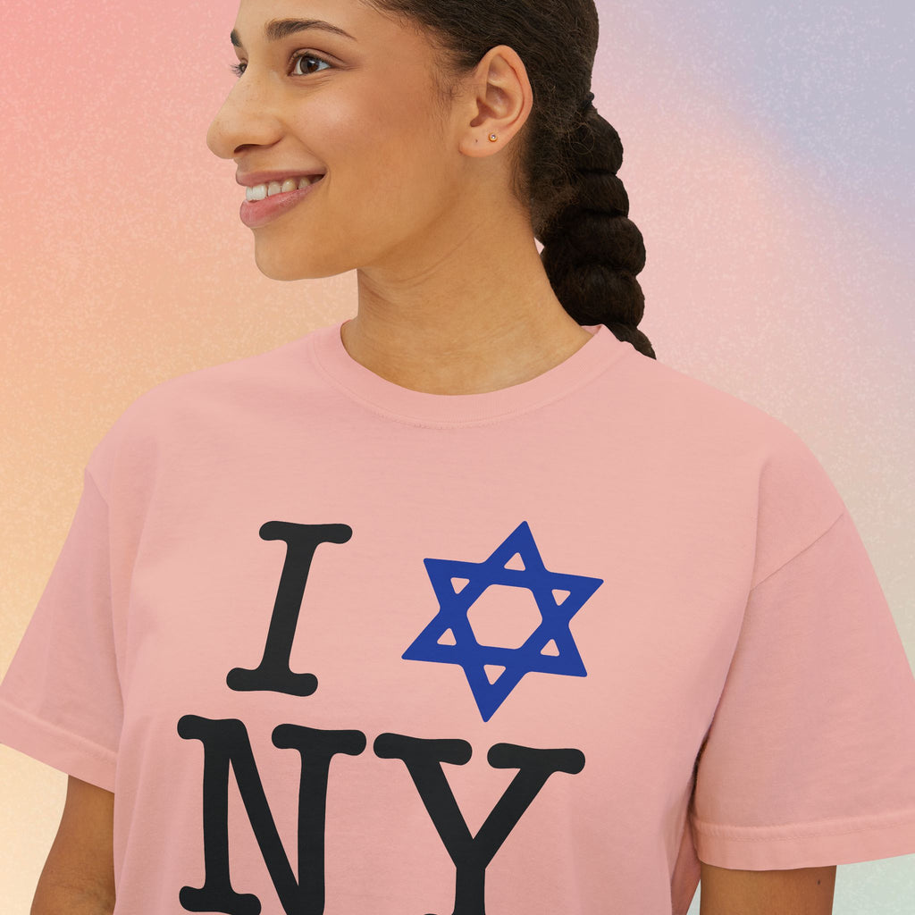I Love NY Jewish Star Women's Boxy Tee — Jewish New York Pride T‑Shirt