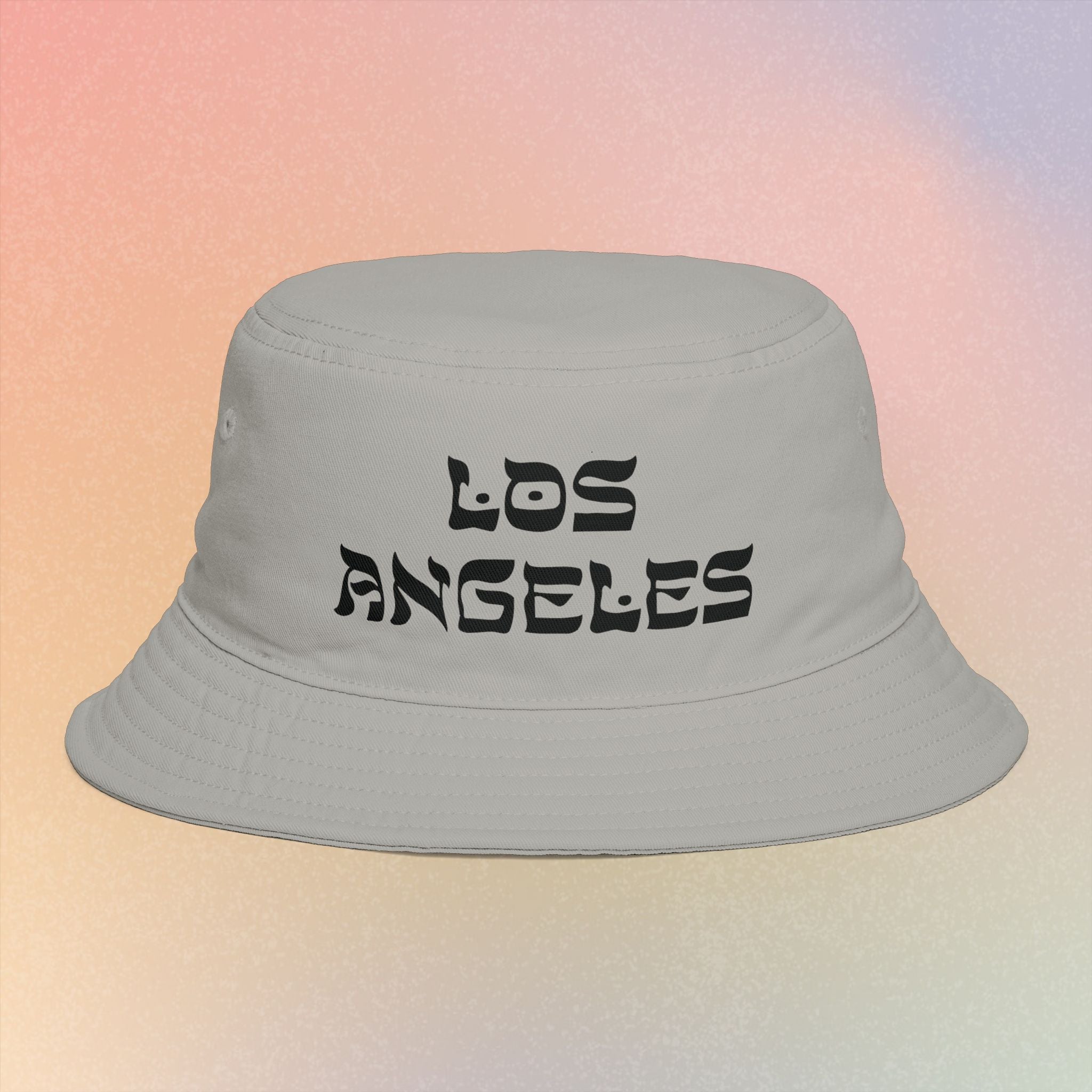 Los Angeles Embroidered Hebrew Style Font Bucket Hat | LA Jewish Pride