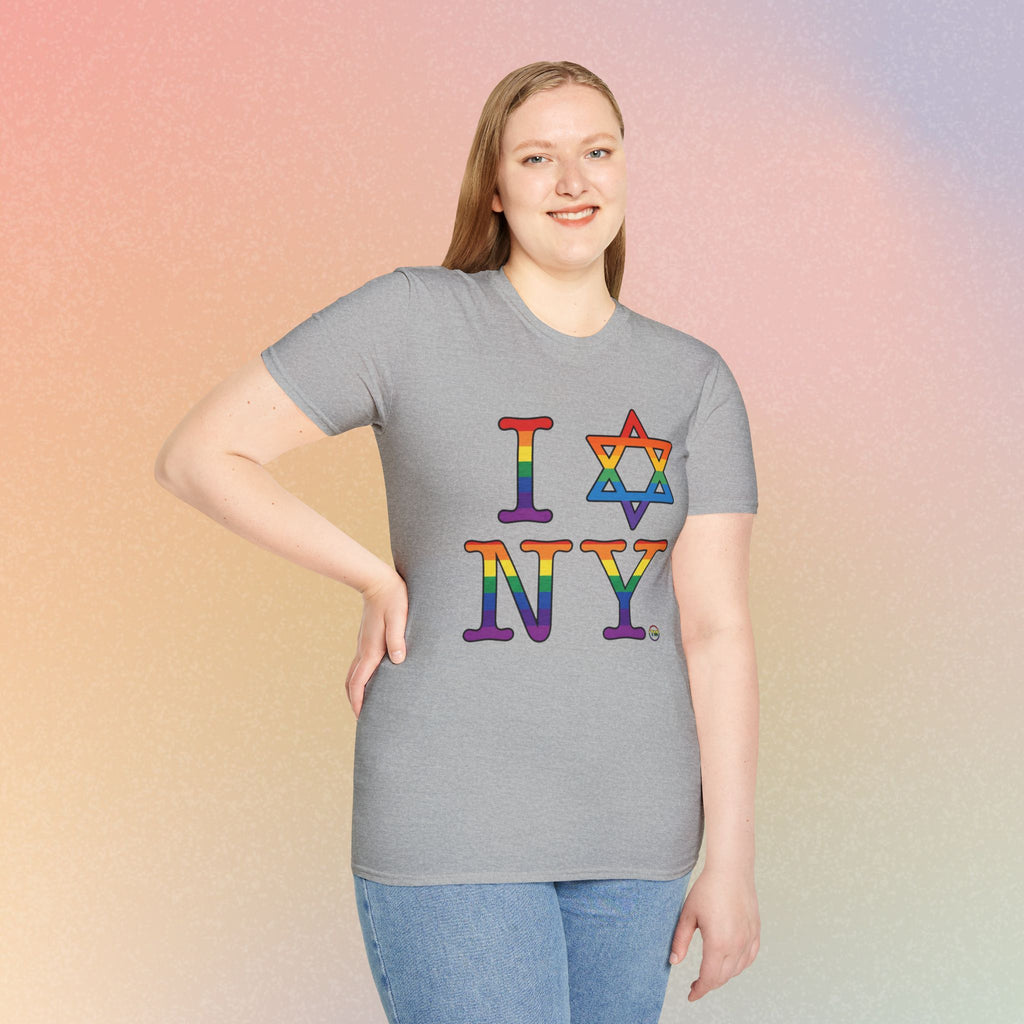 I Love NY Jewish Star LGBTQ Pride Unisex Softstyle T-Shirt