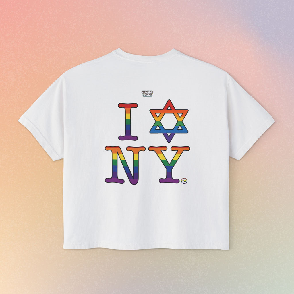 I Love NY Jewish Star LGBTQ Jewish Pride Women's Boxy Tee