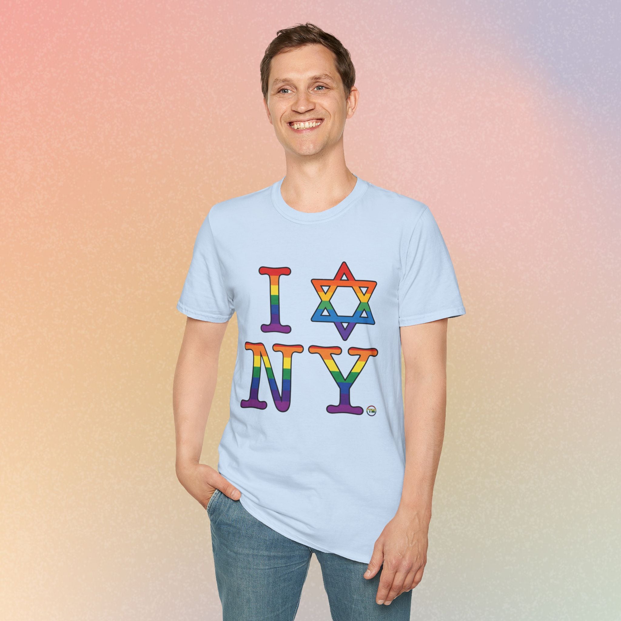I Love NY Jewish Star LGBTQ Pride Unisex Softstyle T-Shirt
