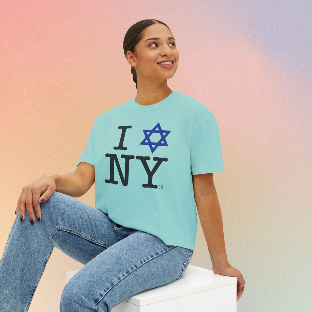 I Love NY Jewish Star Women's Boxy Tee — Jewish New York Pride T‑Shirt