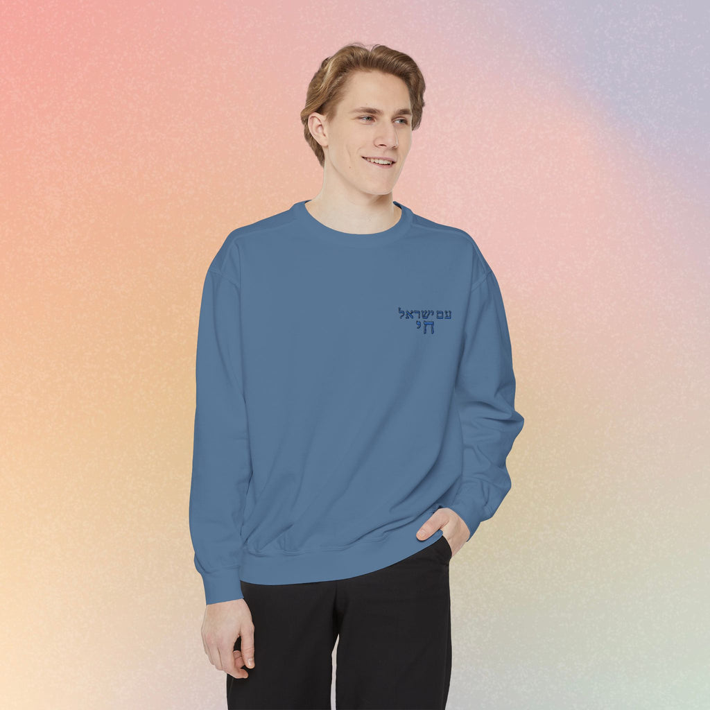Am Yisrael Chai עם ישראל חי Hebrew Embroidered Sweatshirt