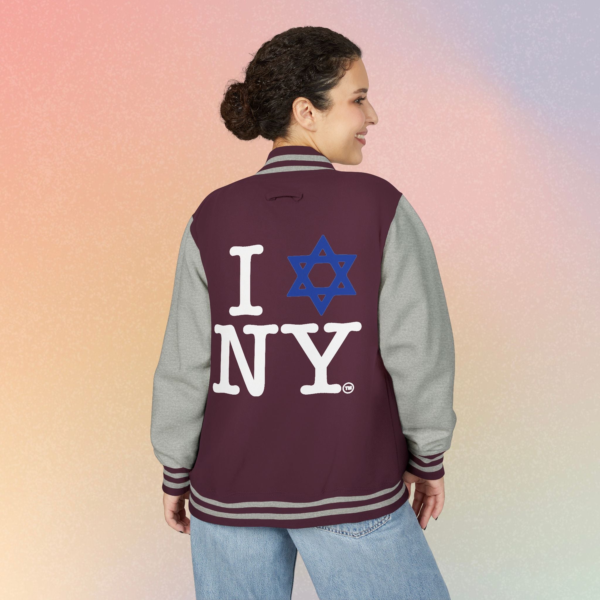 I NY Star of David Letterman Jacket | Jewish New York Varsity Jacket