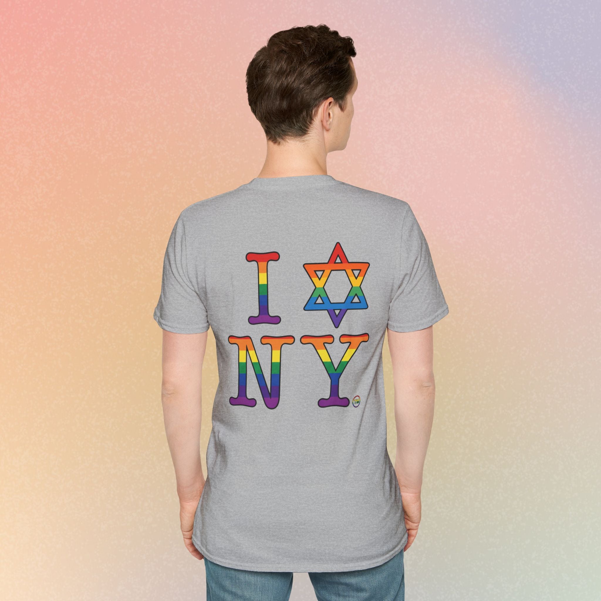 I Love NY Jewish Star LGBTQ Pride Unisex Softstyle T-Shirt