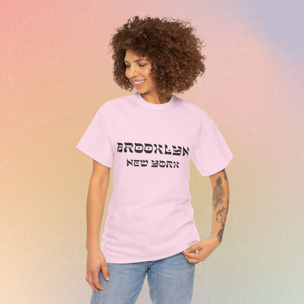 Brooklyn New York Hebrew Script - Unisex Heavy Cotton Tee