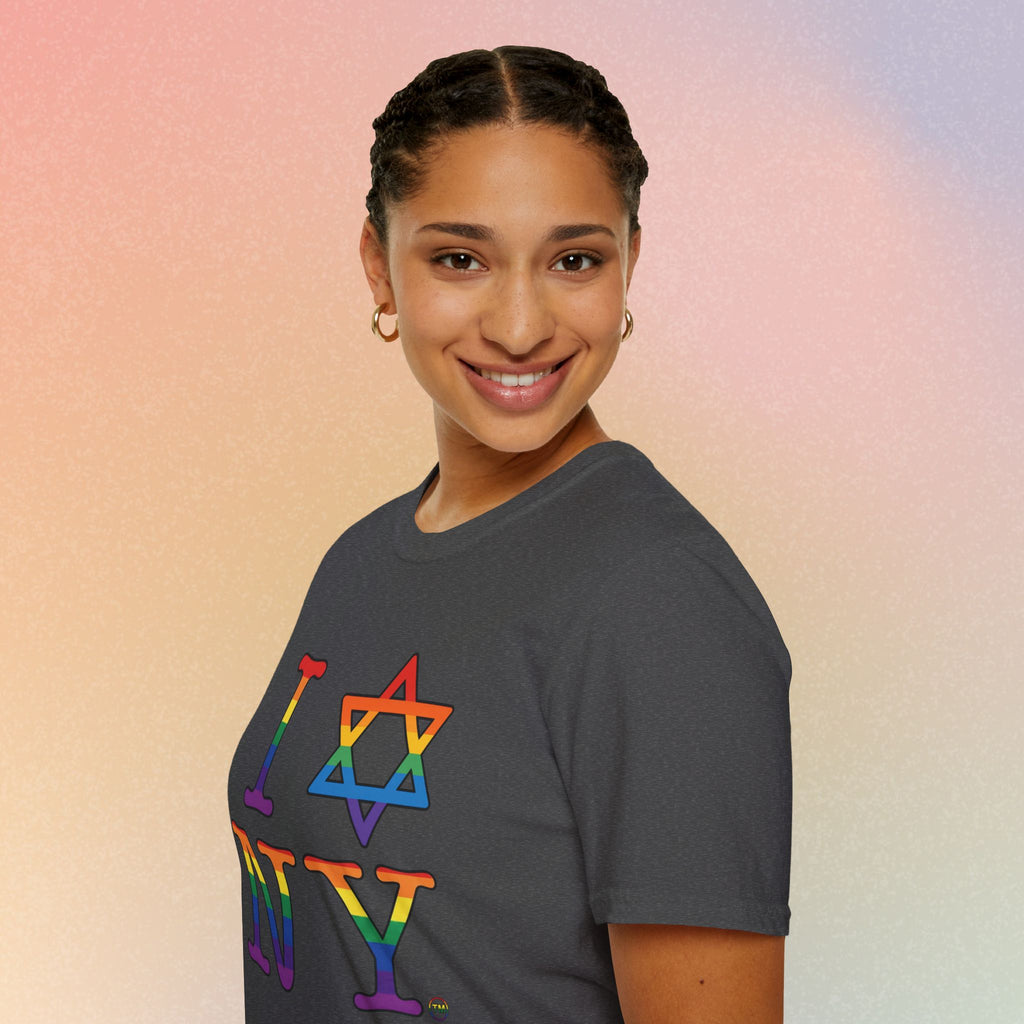 I Love NY Jewish Star LGBTQ Pride Unisex Softstyle T-Shirt