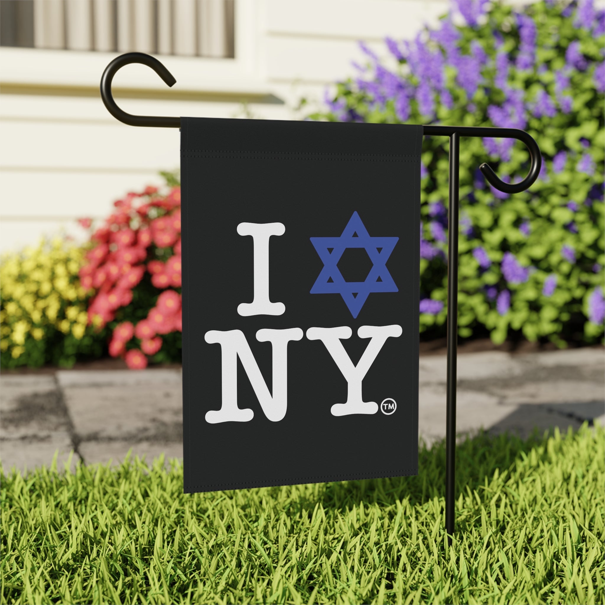 I Love New York Jewish Star Garden & House Banner in Black