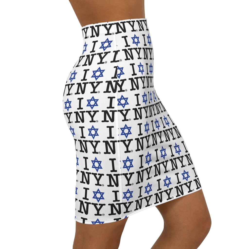 I Love NY Jewish Star Women's Mid-Waist Pencil Skirt