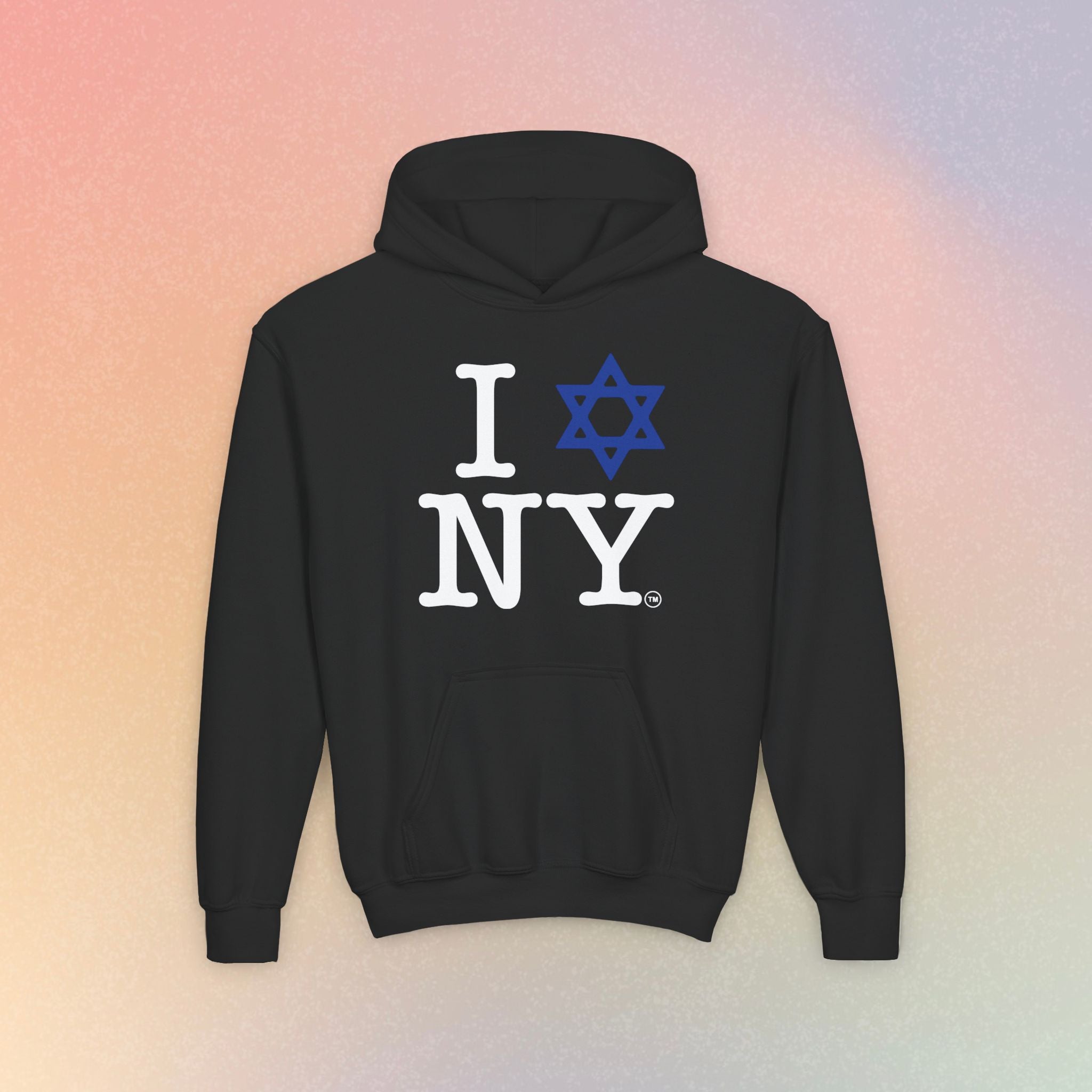 Youth Size I Love NY Jewish Star Hoodie | Jewish New York Pride Sweatshirt
