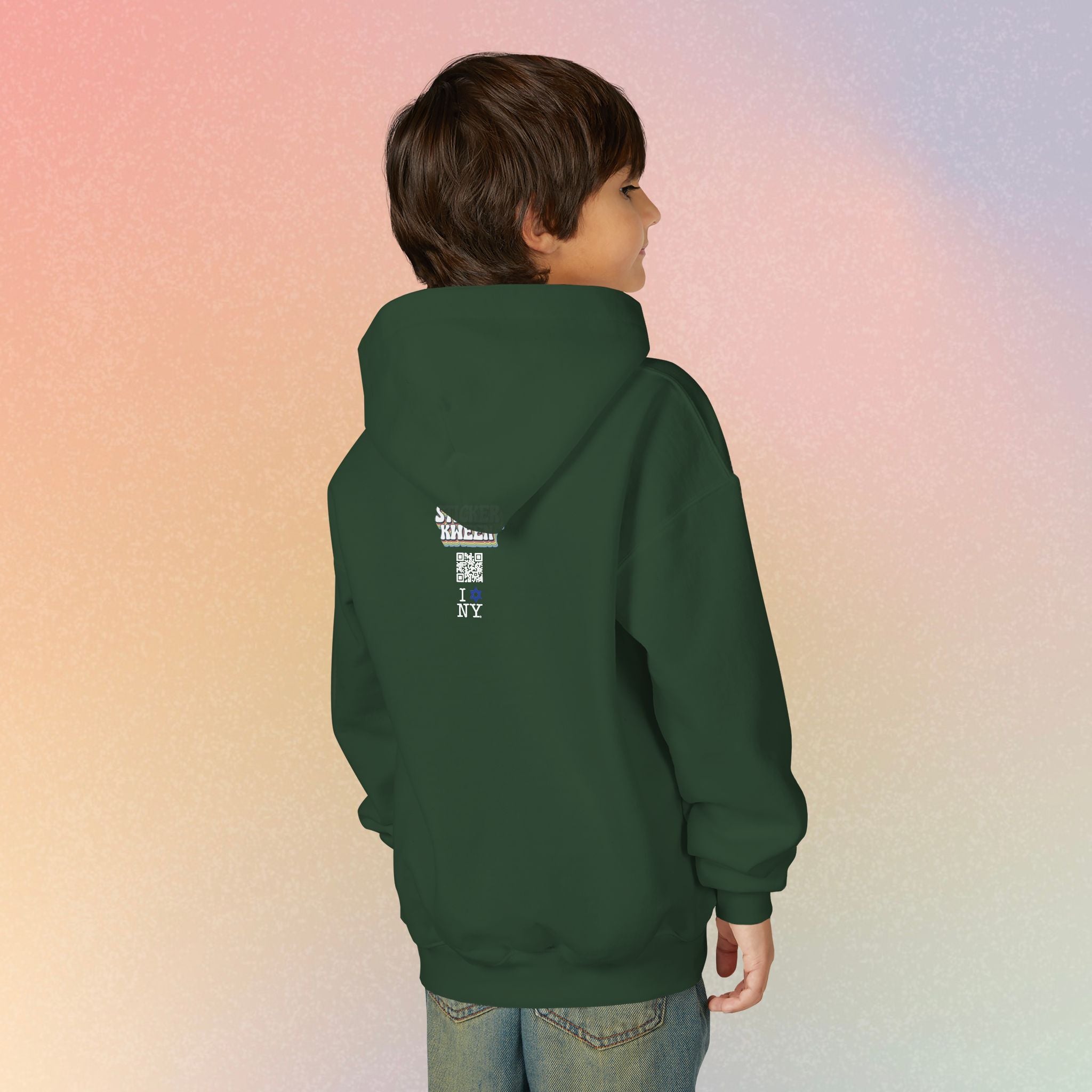 Youth Size I Love NY Jewish Star Hoodie | Jewish New York Pride Sweatshirt