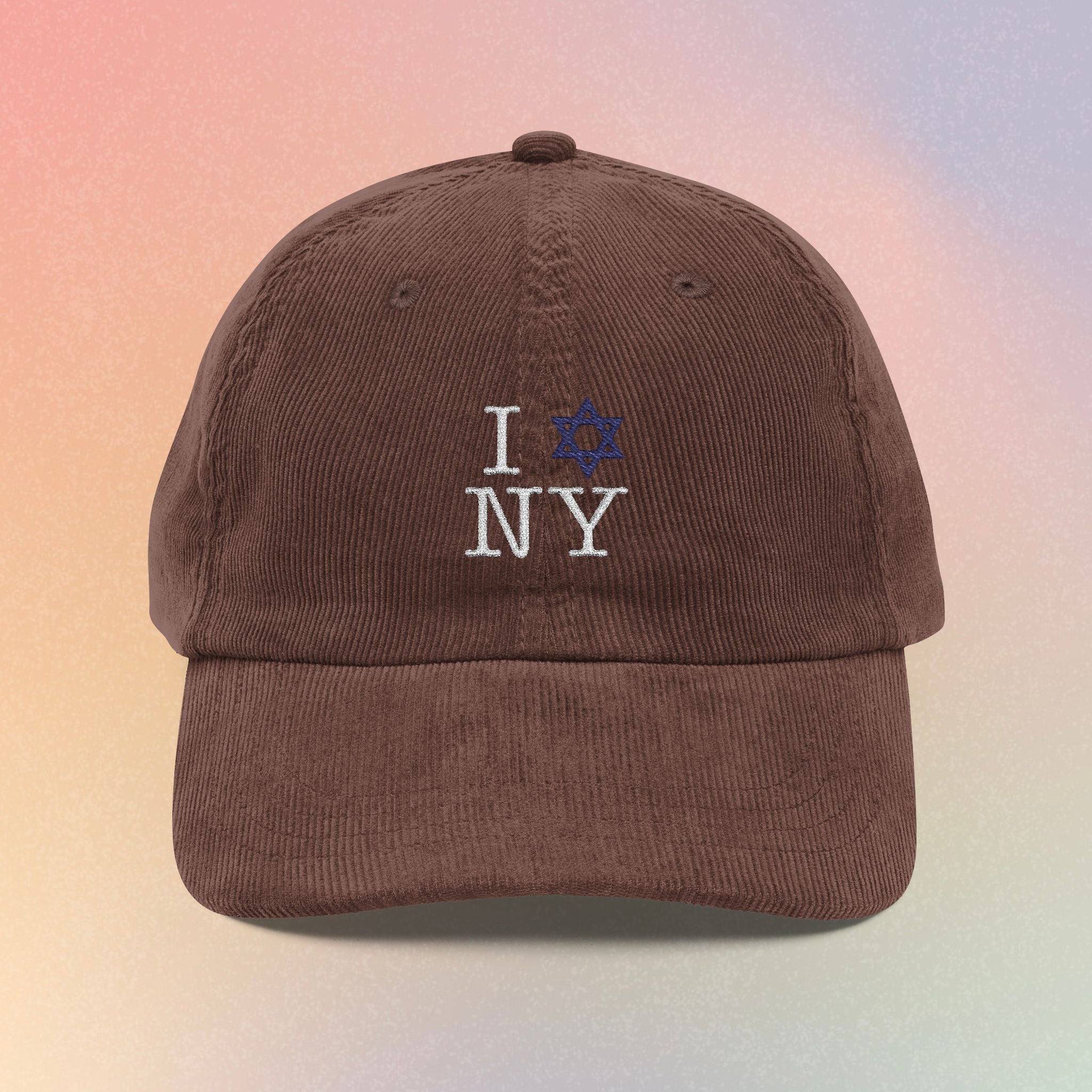 Copy of I Love NY Jewish Star corduroy cap | Embroidered vintage baseball cap