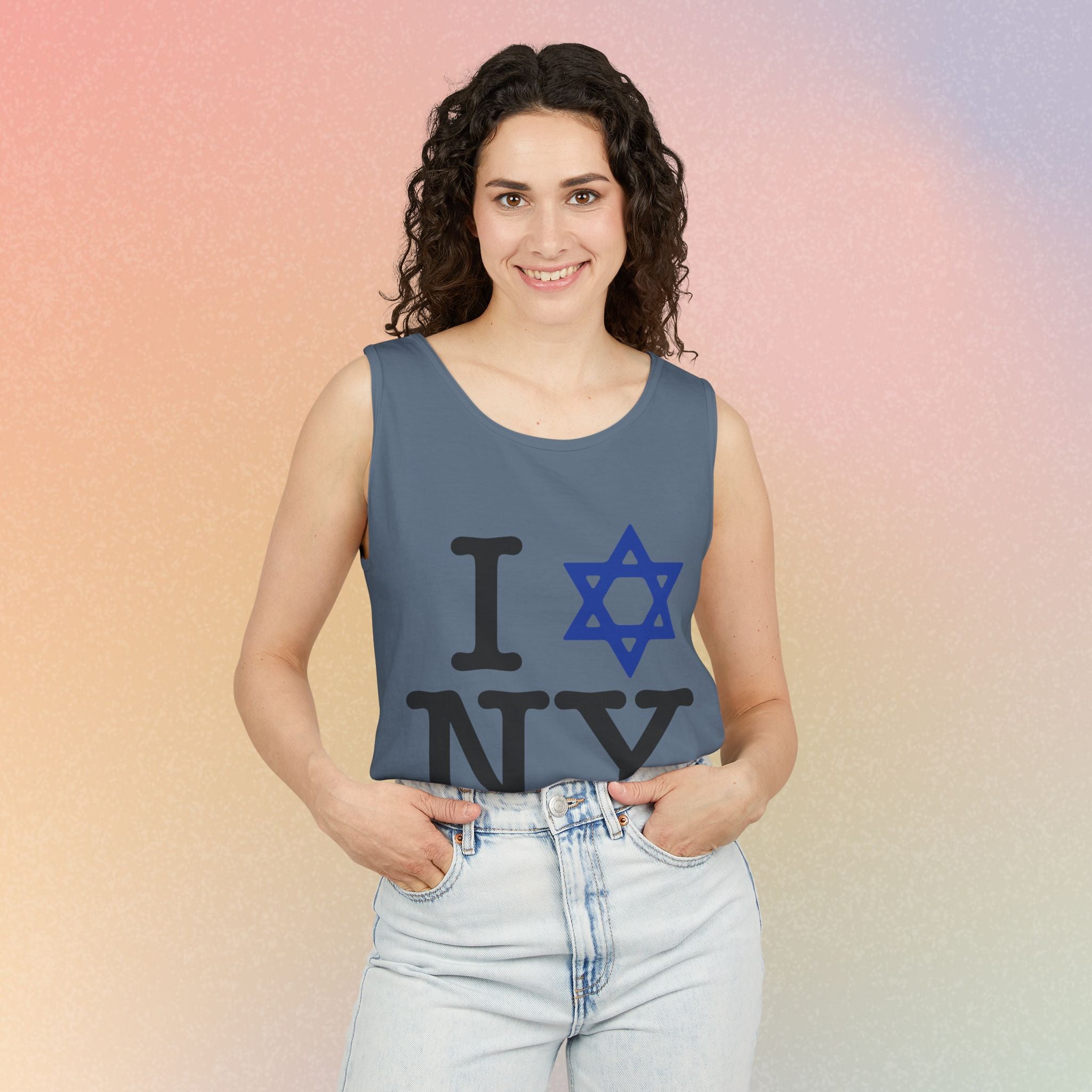 I Love NY Jewish Star Tank Top — Jewish NYC Pride Israel Love Sleeveless Tee