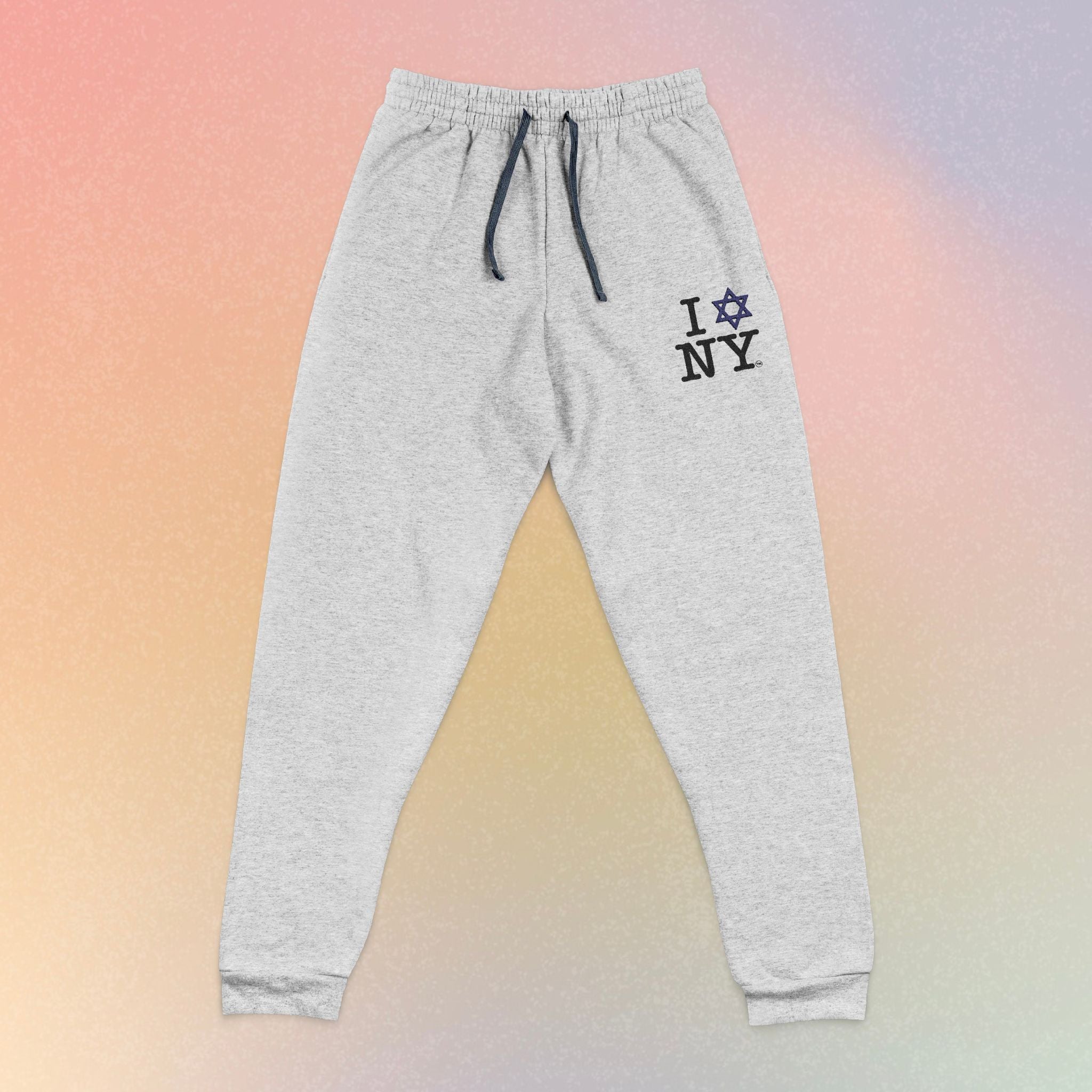 Embroidered "I Love NY" Jewish Star Joggers — Casual NYC Sweatpants