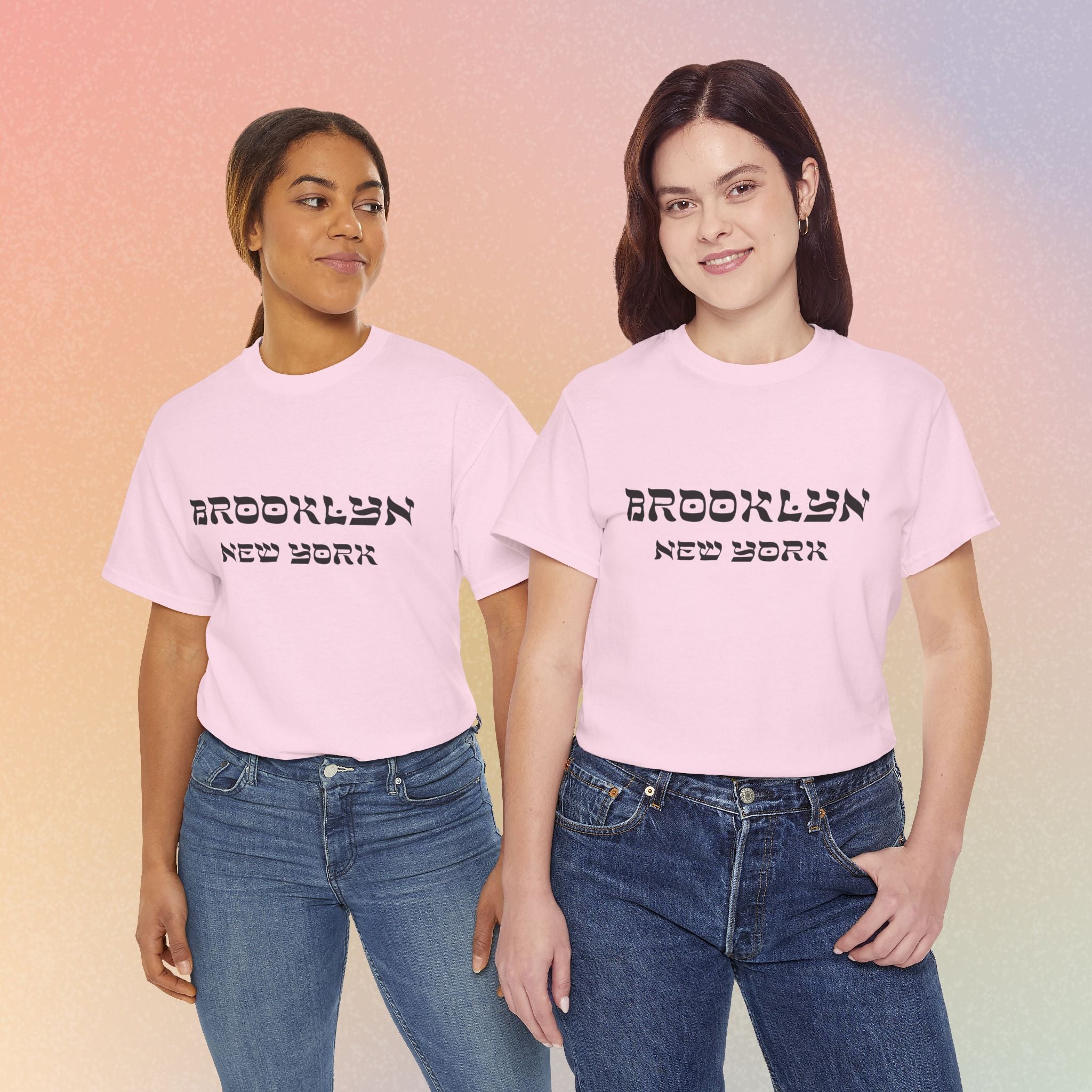 Brooklyn New York Hebrew Script - Unisex Heavy Cotton Tee