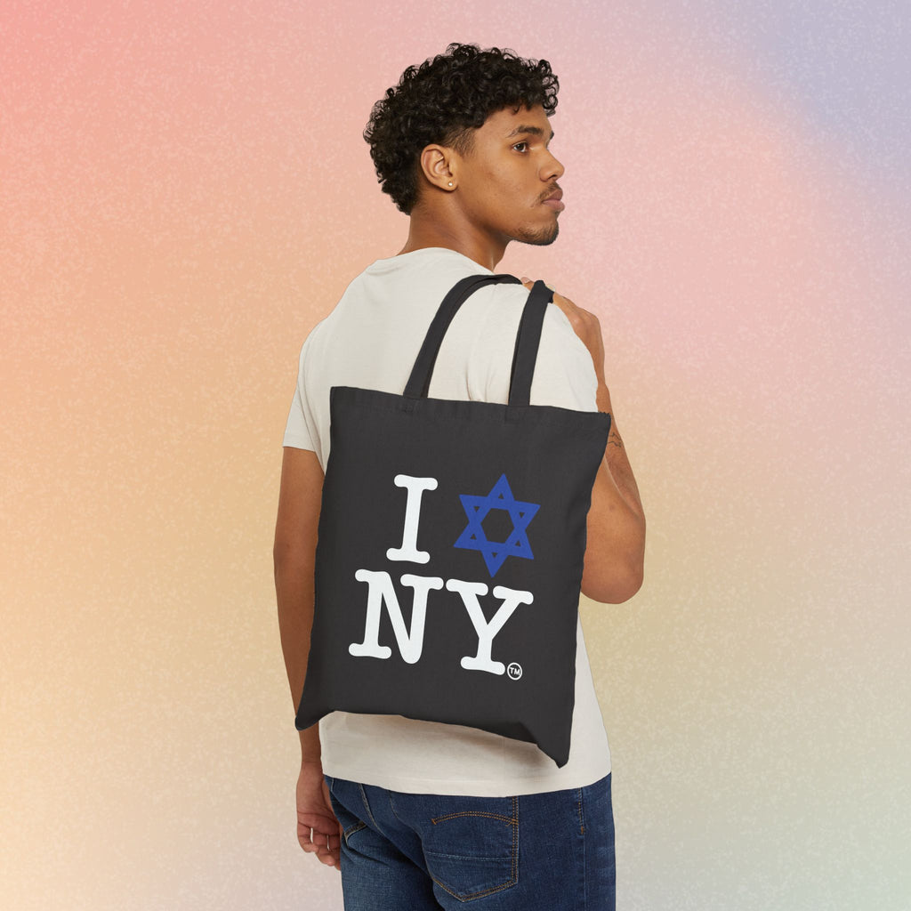 I Star NY Canvas Tote Bag — Jewish New York Pride Cotton Shopper