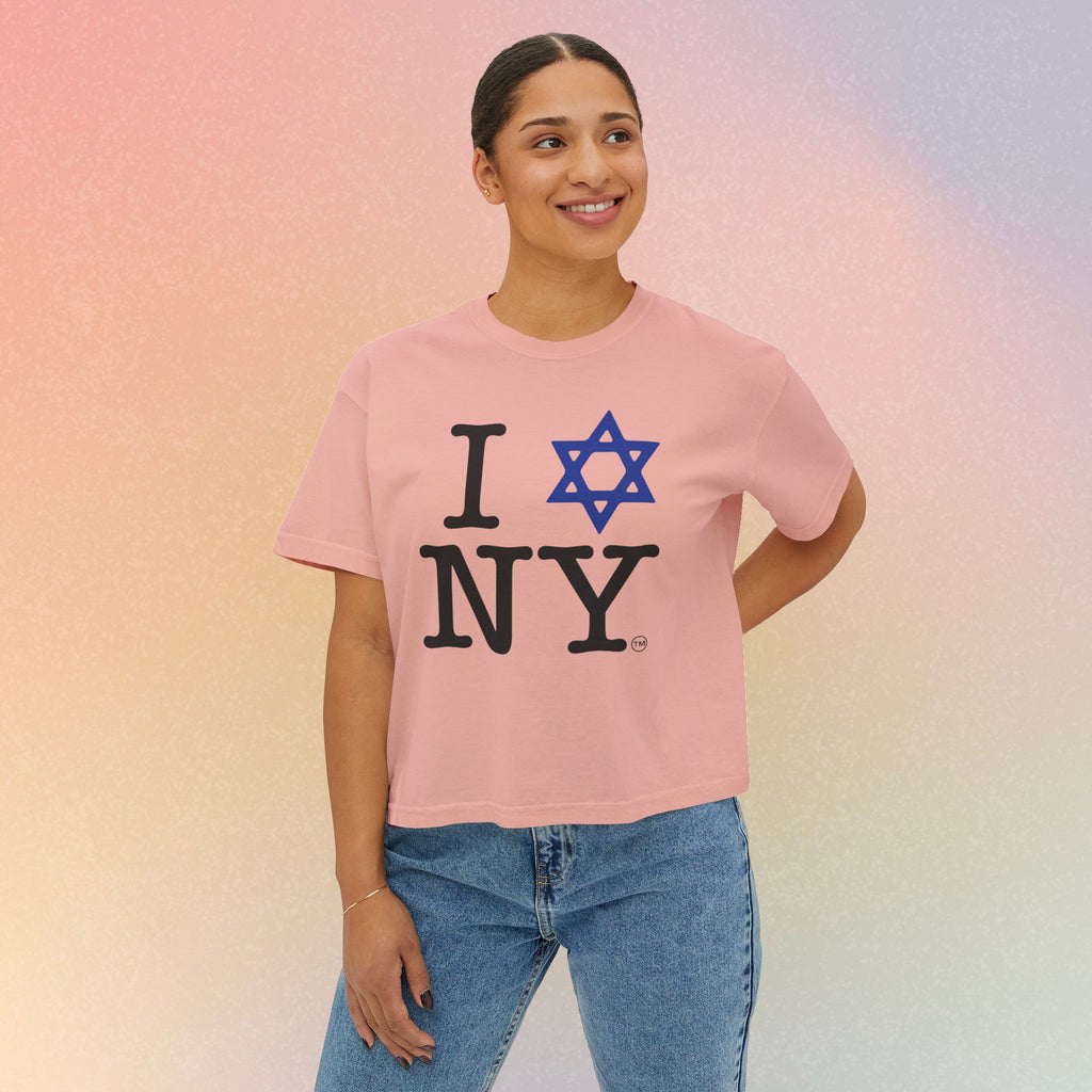 I Love NY Jewish Star Women's Boxy Tee — Jewish New York Pride T‑Shirt