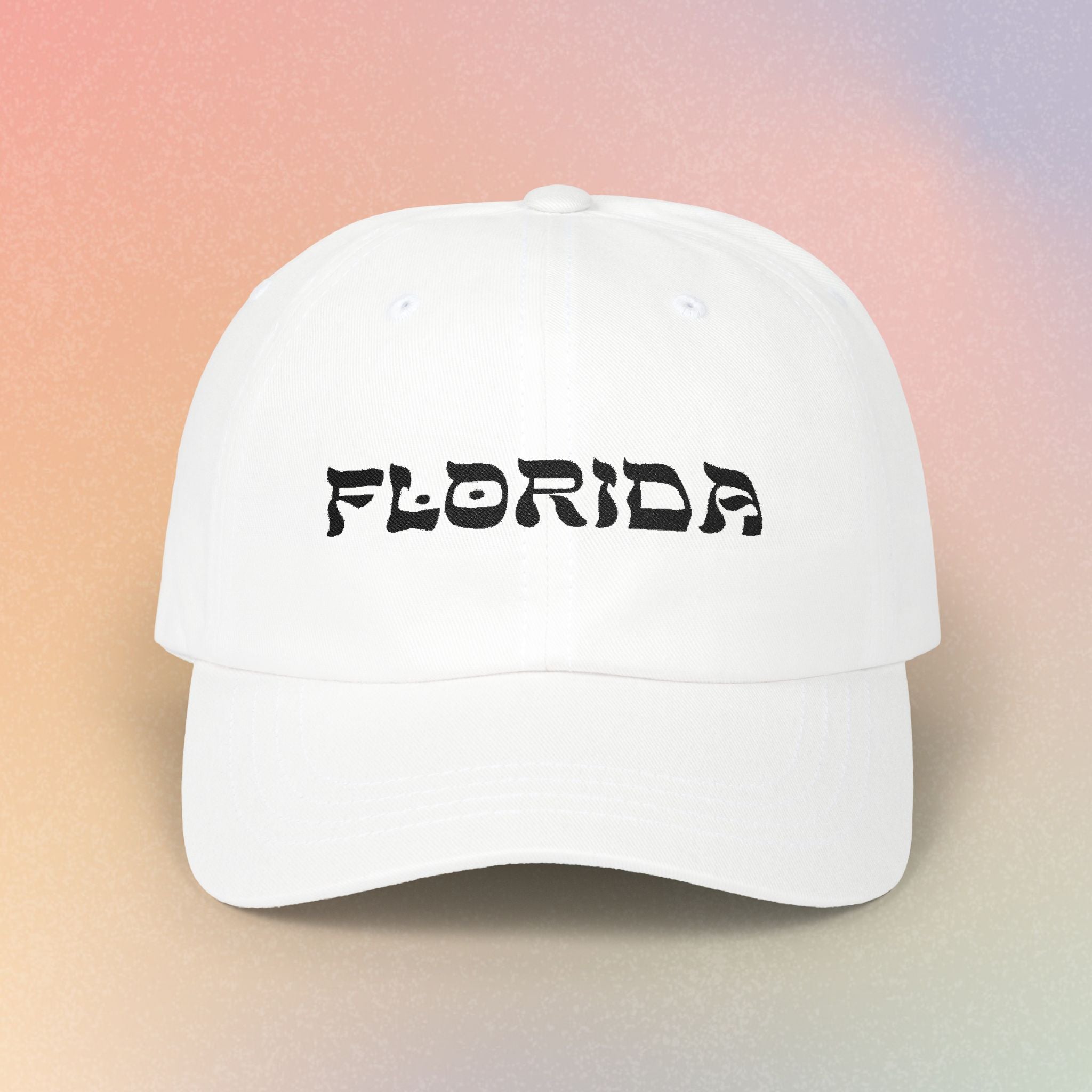 Florida Hebrew Style Font Baseball Hat | Florida Jewish Pride (Light Colors)