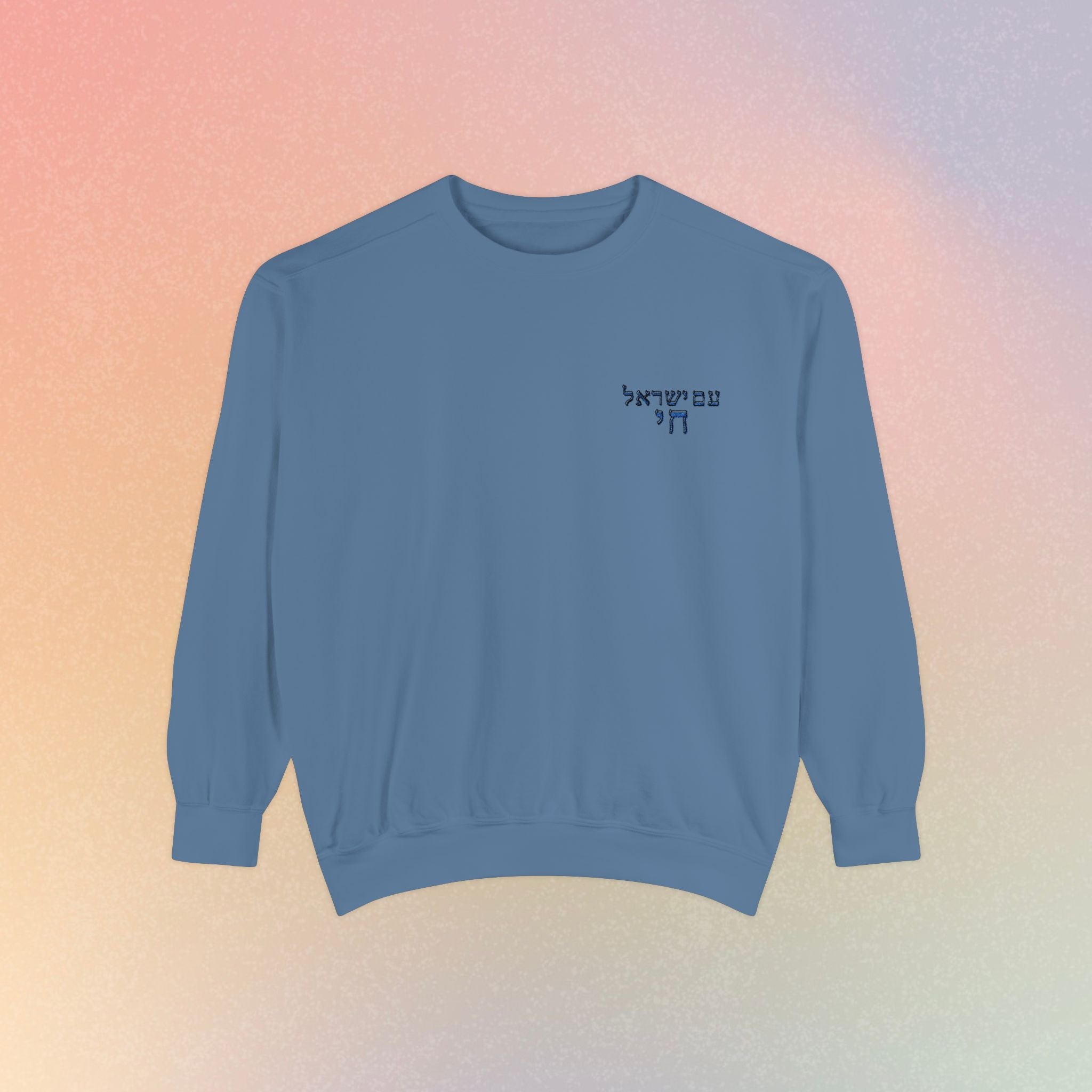 Am Yisrael Chai עם ישראל חי Hebrew Embroidered Sweatshirt