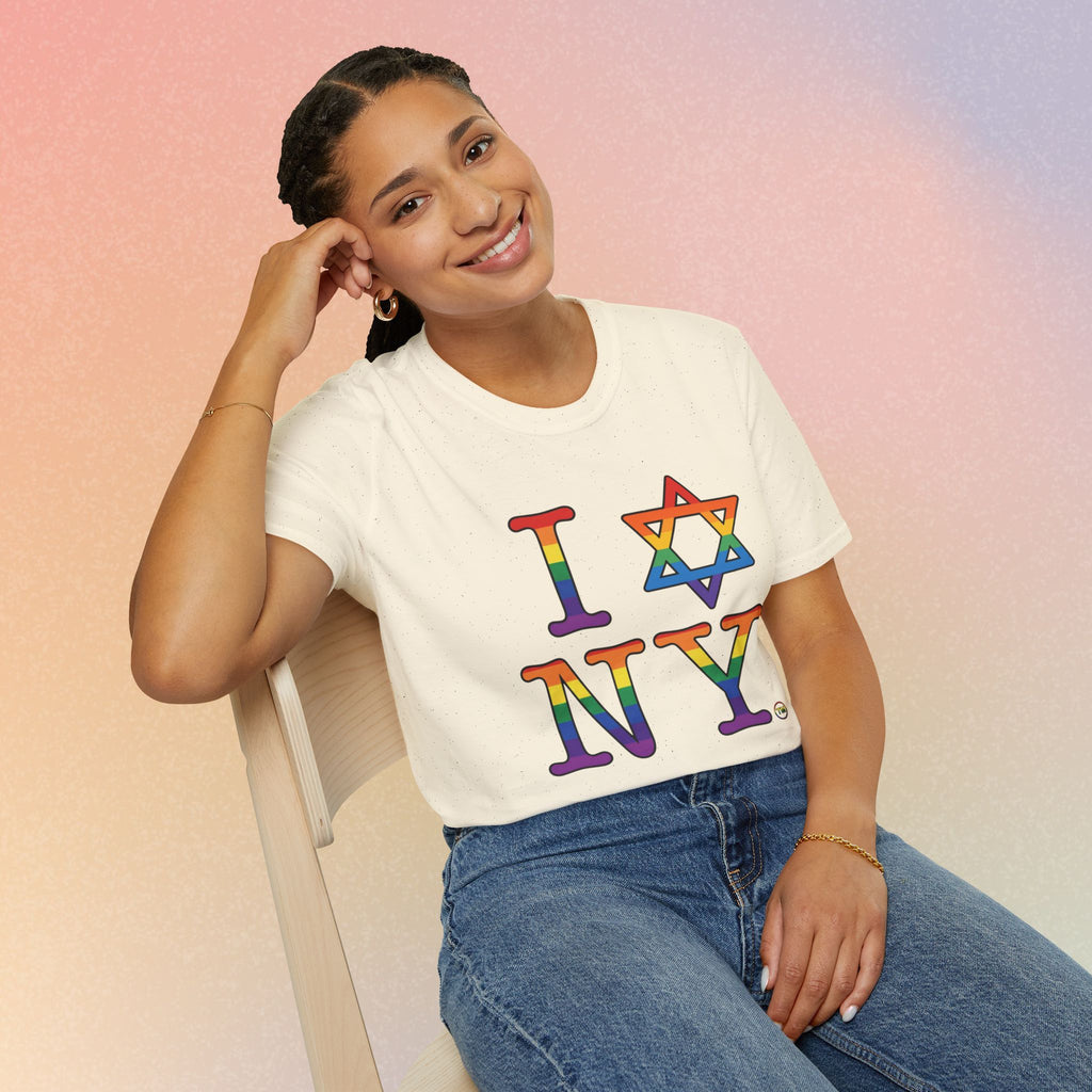I Love NY Jewish Star LGBTQ Pride Unisex Softstyle T-Shirt