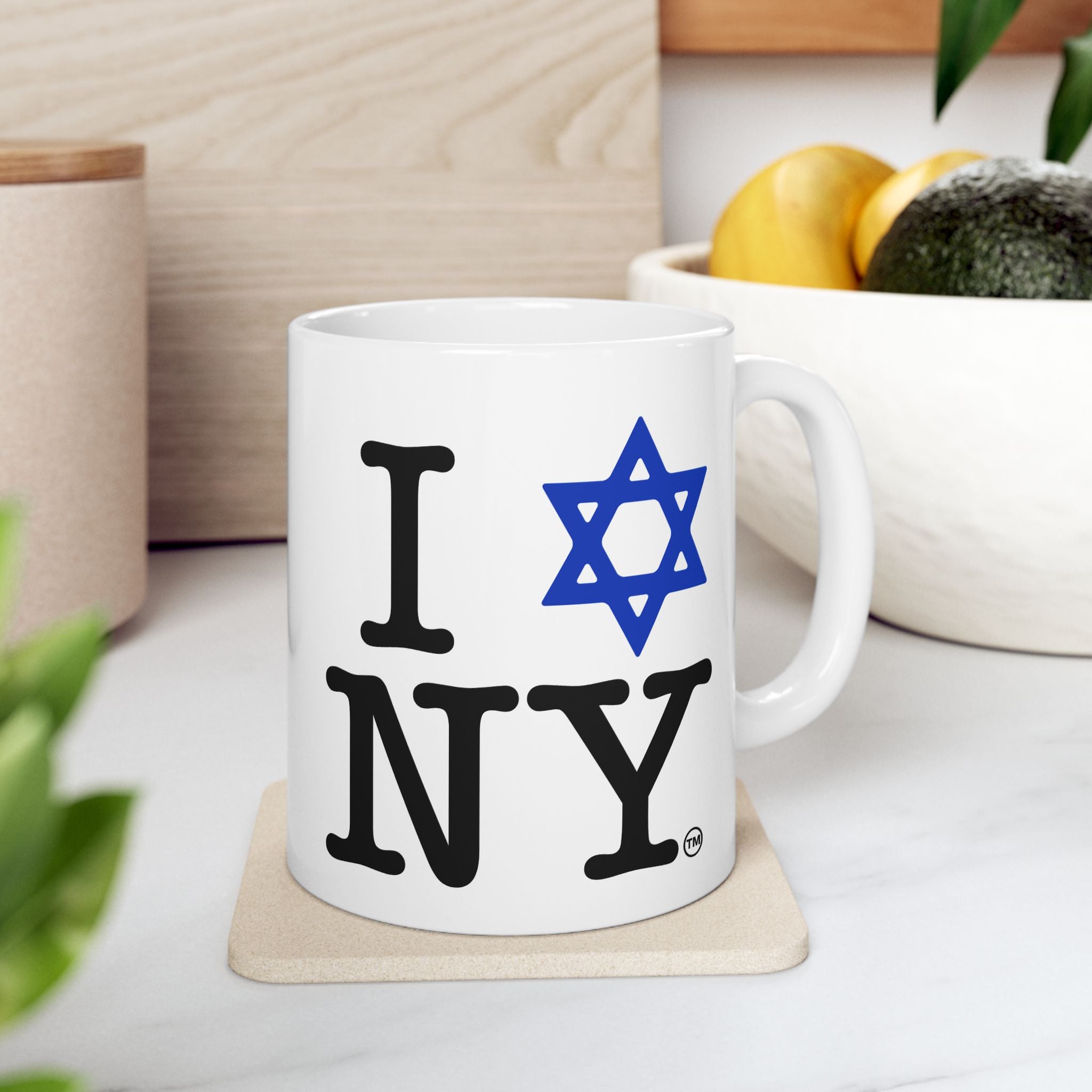 I Star of David NY Mug | Jewish New York Ceramic Mug
