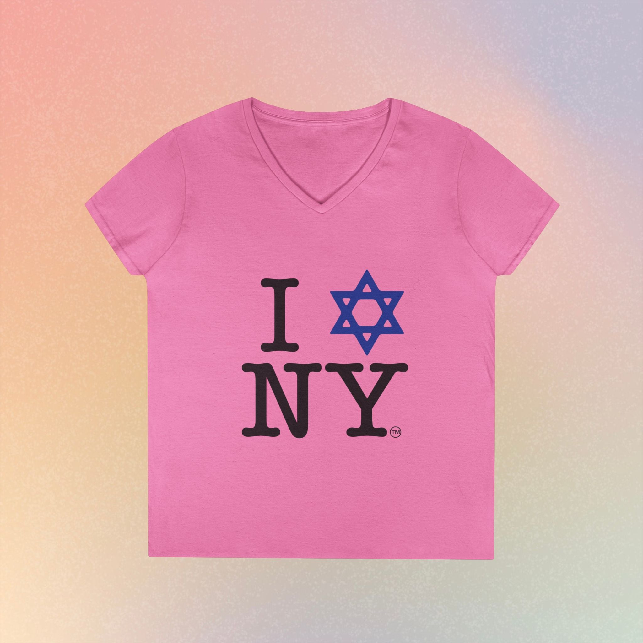 I Love NY Jewish Star V-Neck T-Shirt | New York Jewish Pride