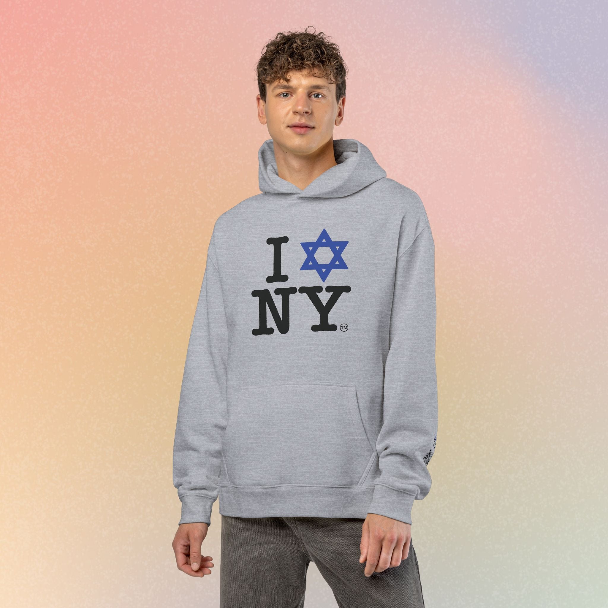 I Love NY Jewish Star Relaxed Unisex Hoodie