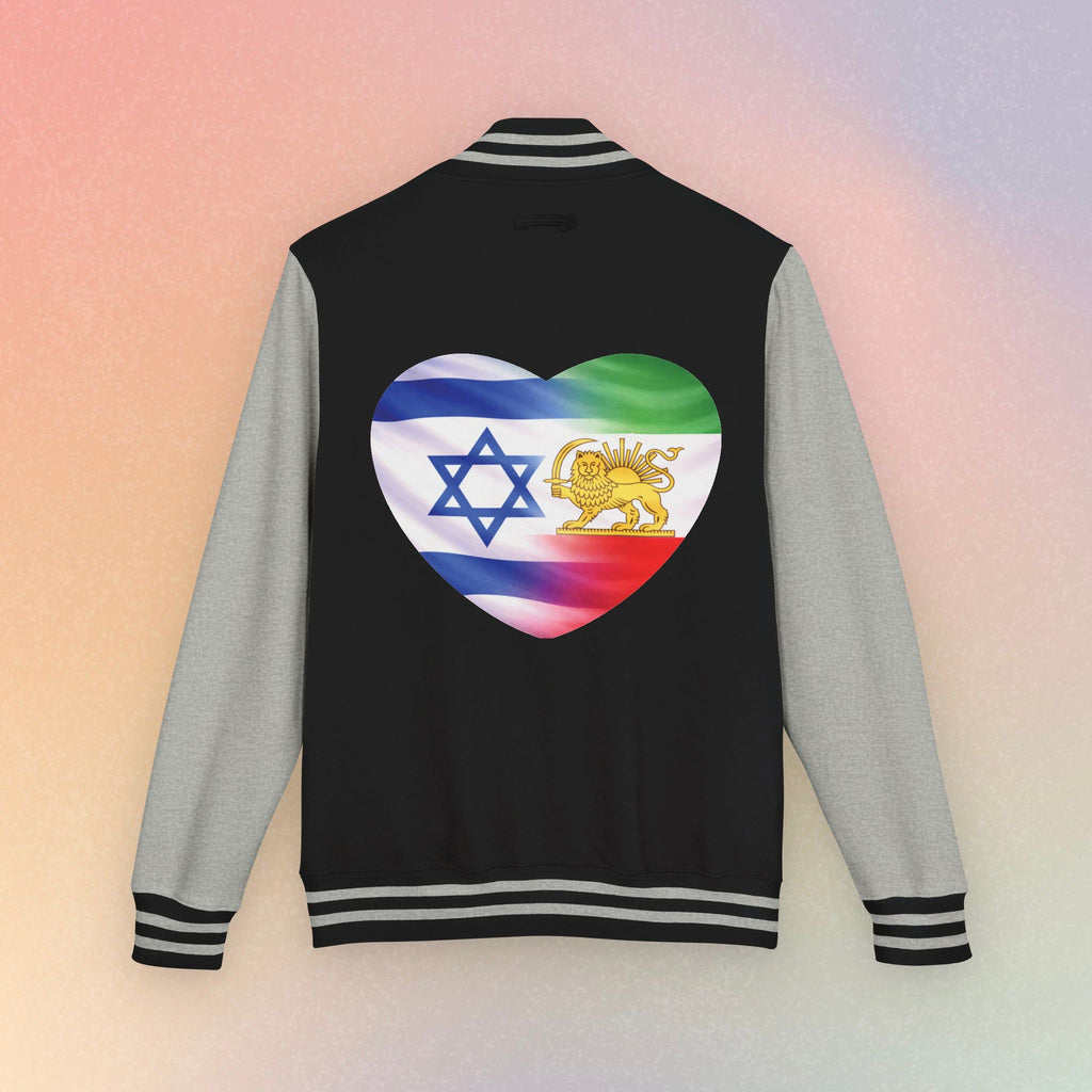 Persian Israeli Heart Flag Letterman Jacket | Varsity Jacket