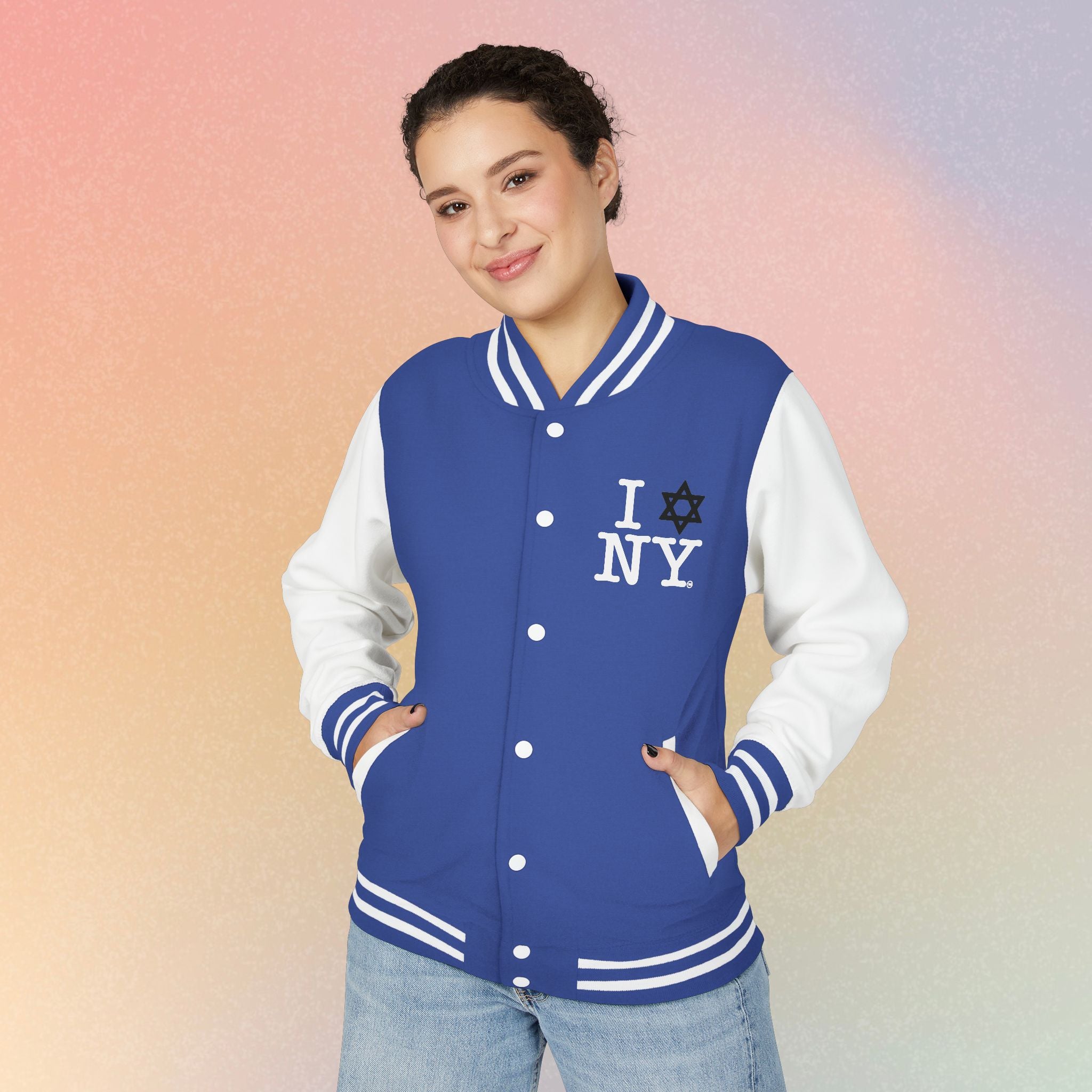I NY Star of David Letterman Jacket | Jewish New York Varsity Jacket