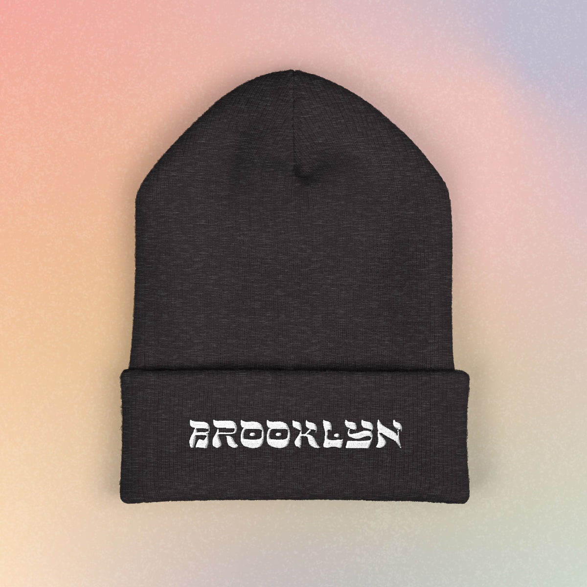 Brooklyn Hebrew Style Font Classic Cuffed Beanie (Embroidery)