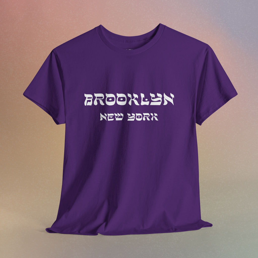 Brooklyn New York Hebrew Script - Unisex Heavy Cotton Tee