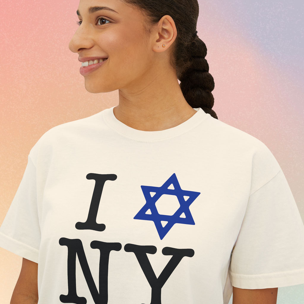 I Love NY Jewish Star Women's Boxy Tee — Jewish New York Pride T‑Shirt