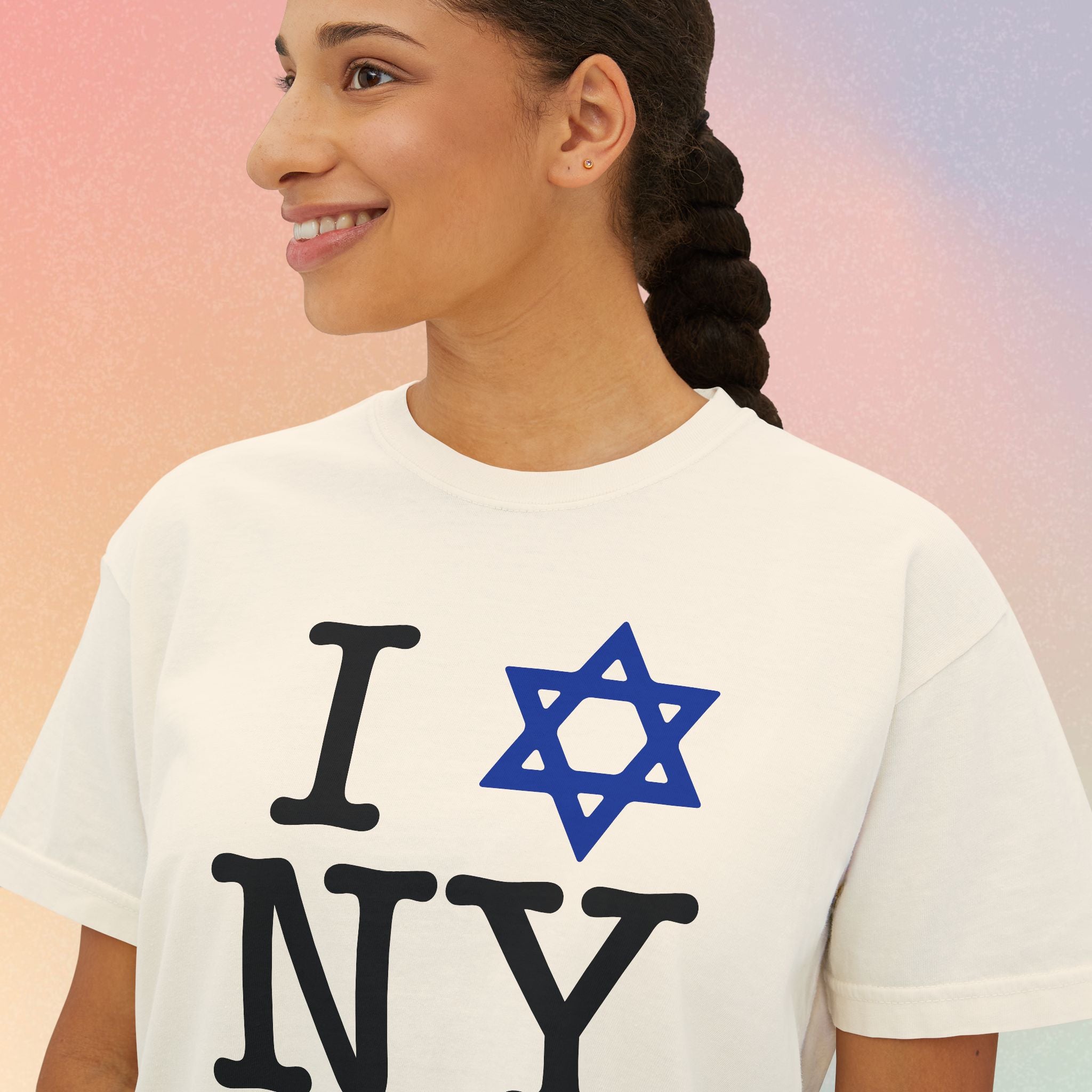 I Love NY Jewish Star Women's Boxy Tee — Jewish New York Pride T‑Shirt