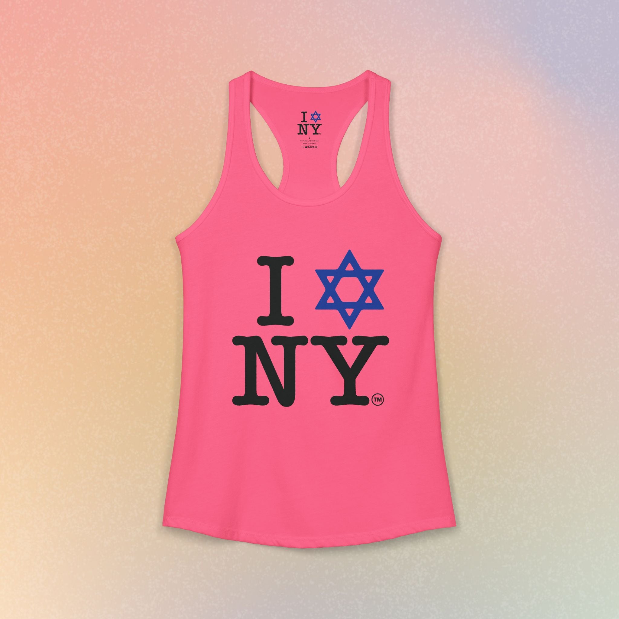 I Jewish Star Love NY Women's Racerback Tanktop