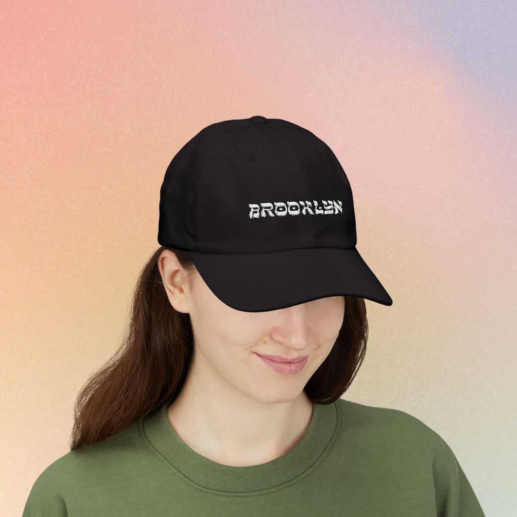 Brooklyn Hebrew Script Embroidered Baseball Cap