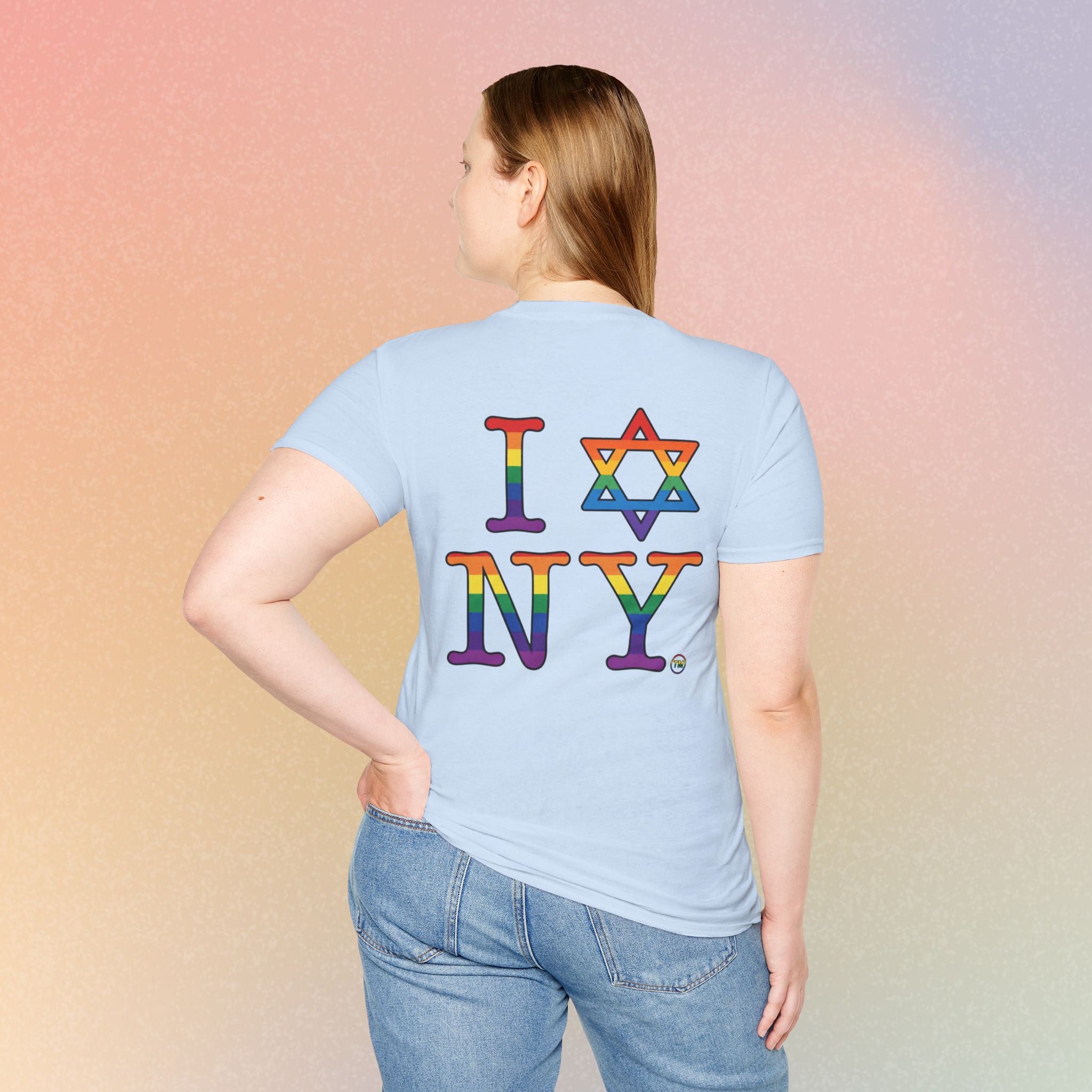 I Love NY Jewish Star LGBTQ Pride Unisex Softstyle T-Shirt