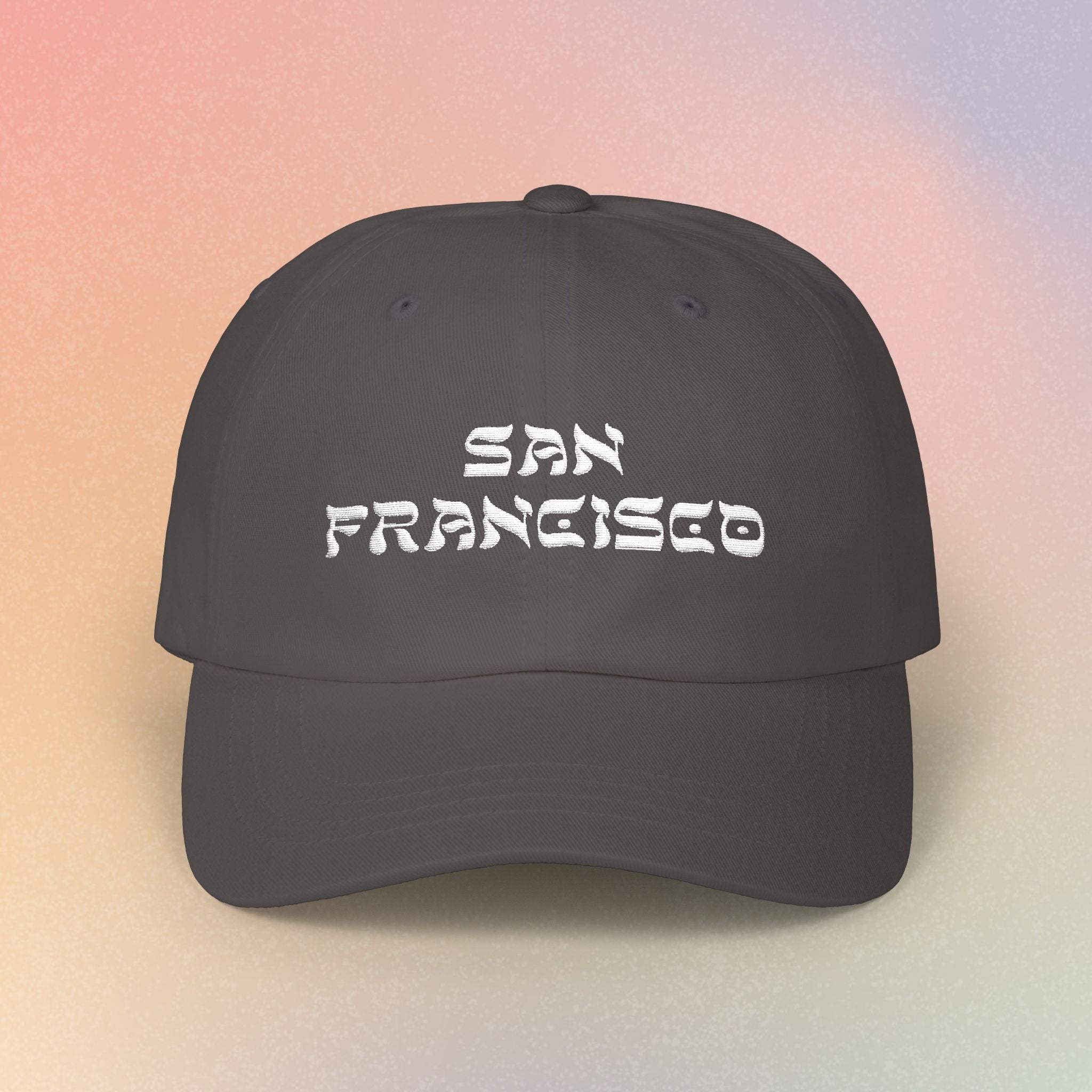 San Francisco Hebrew Style Font Baseball Hat | SF Jewish Pride (Dark Colors)
