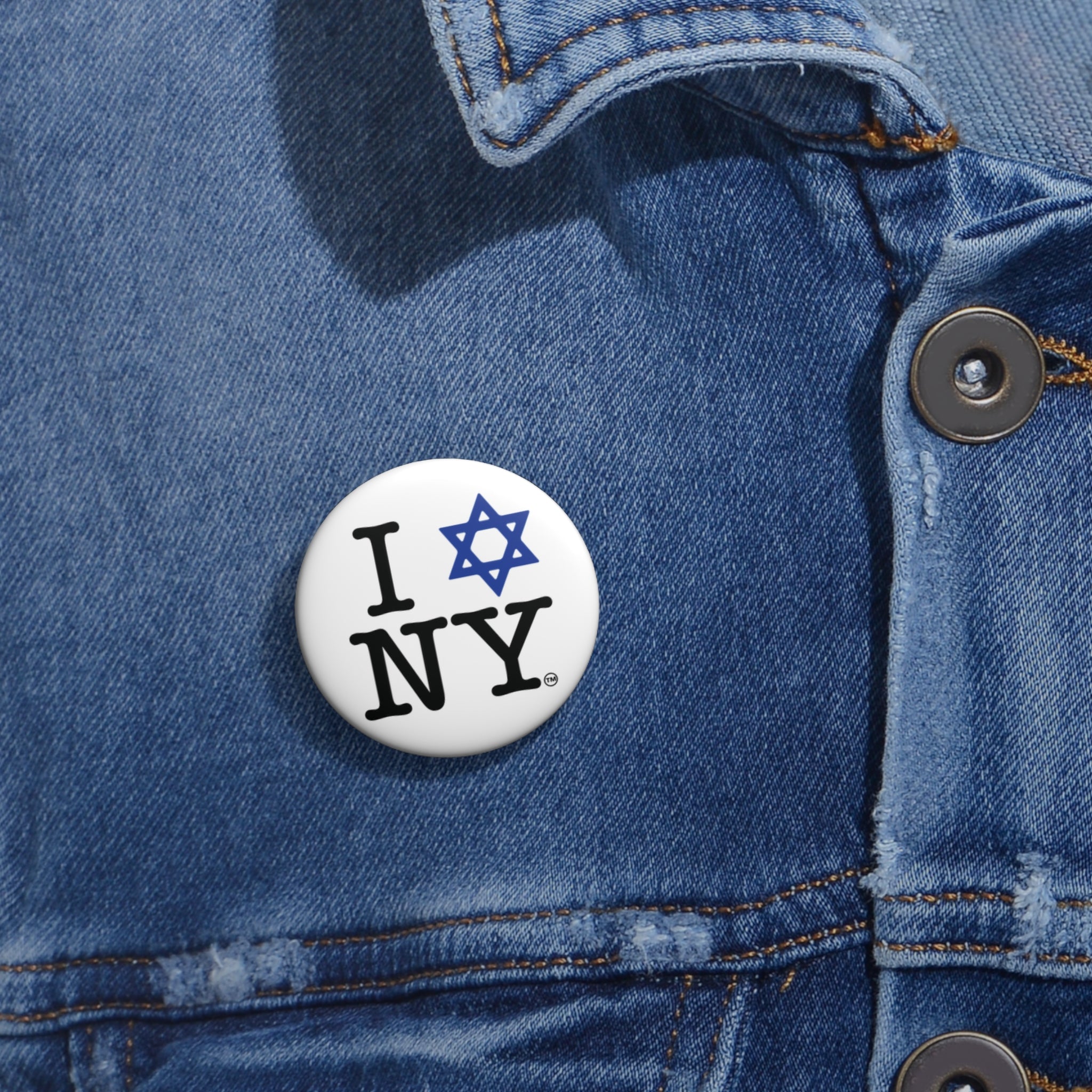 I Love NY Jewish Star Pin Button – Jewish Pride New York Pin