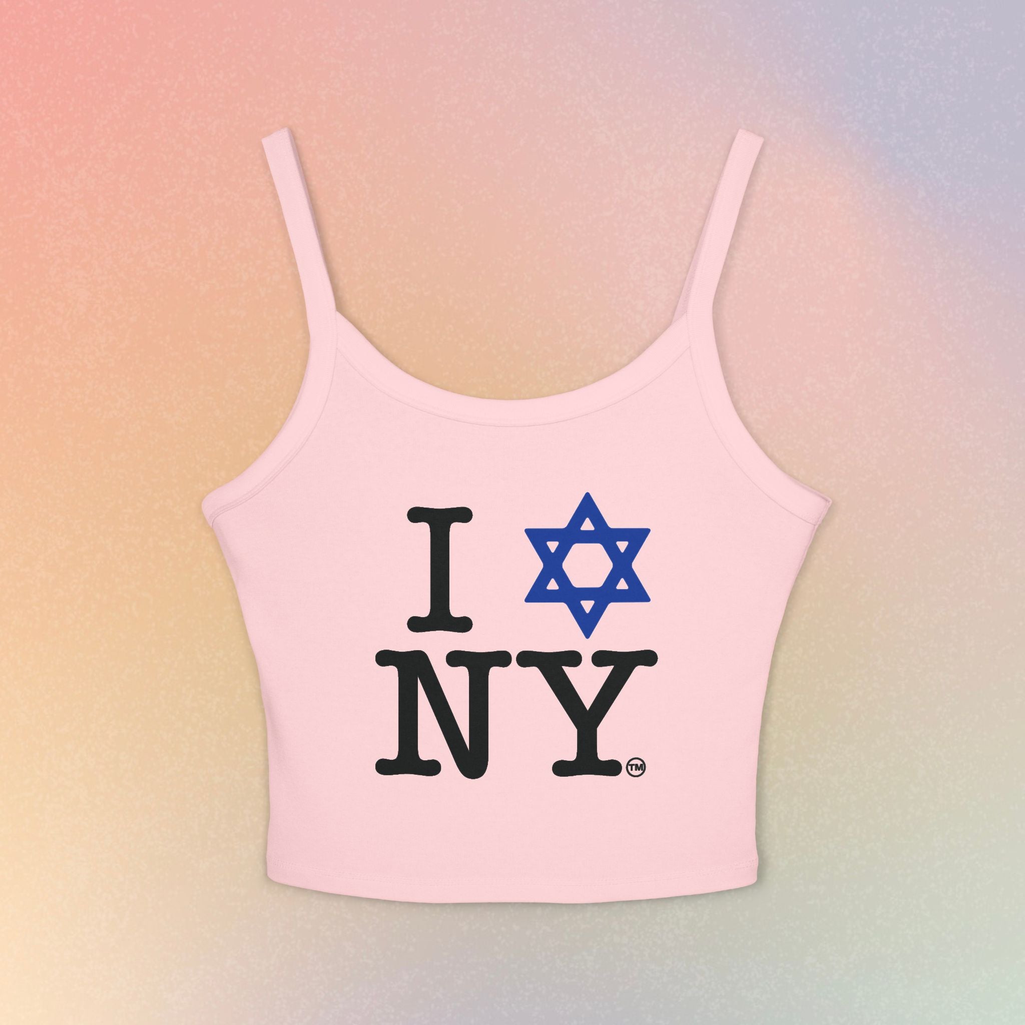 I Love New York Jewish Star Tank Top — Jewish Pride NYC Spaghetti Strap Crop