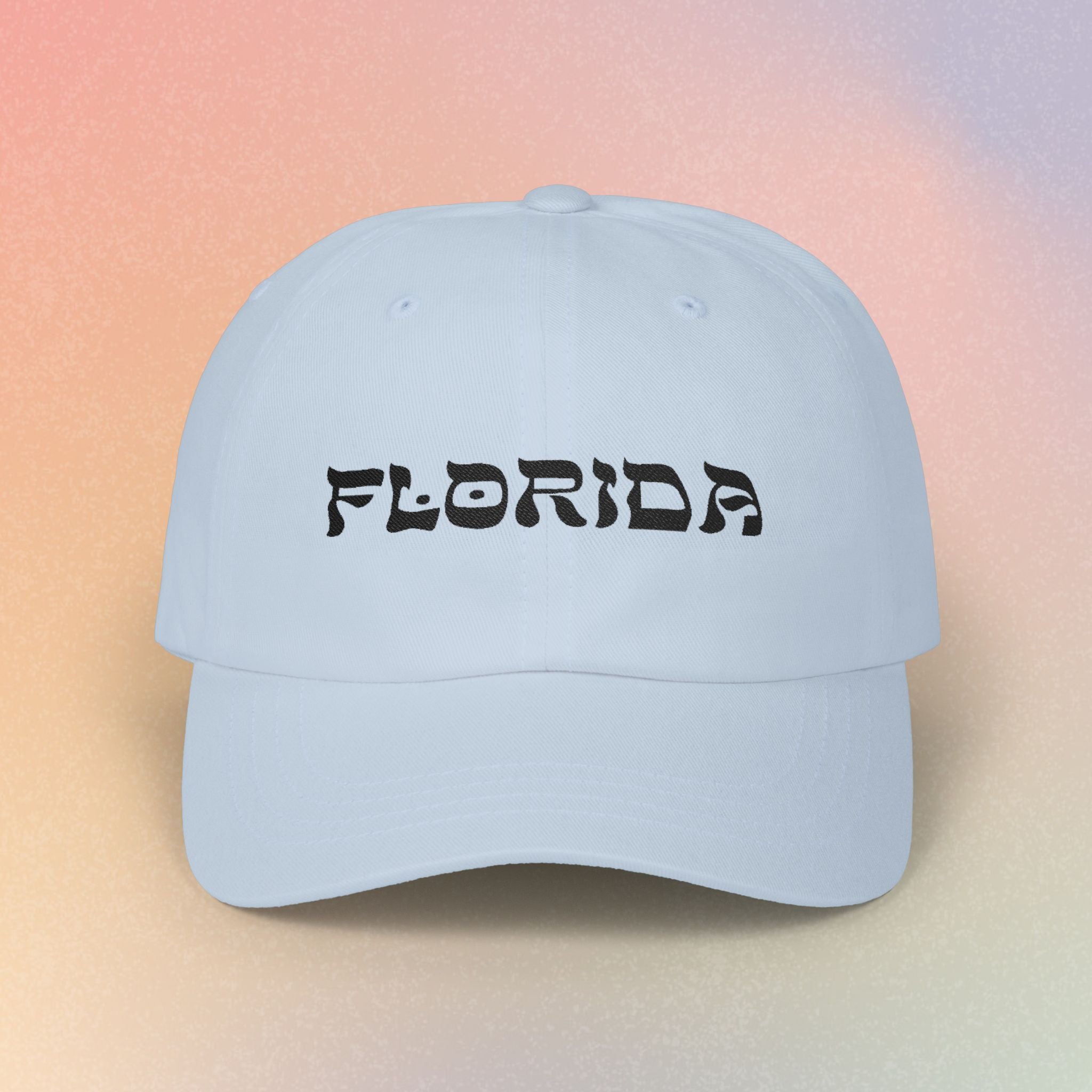 Florida Hebrew Style Font Baseball Hat | Florida Jewish Pride (Light Colors)