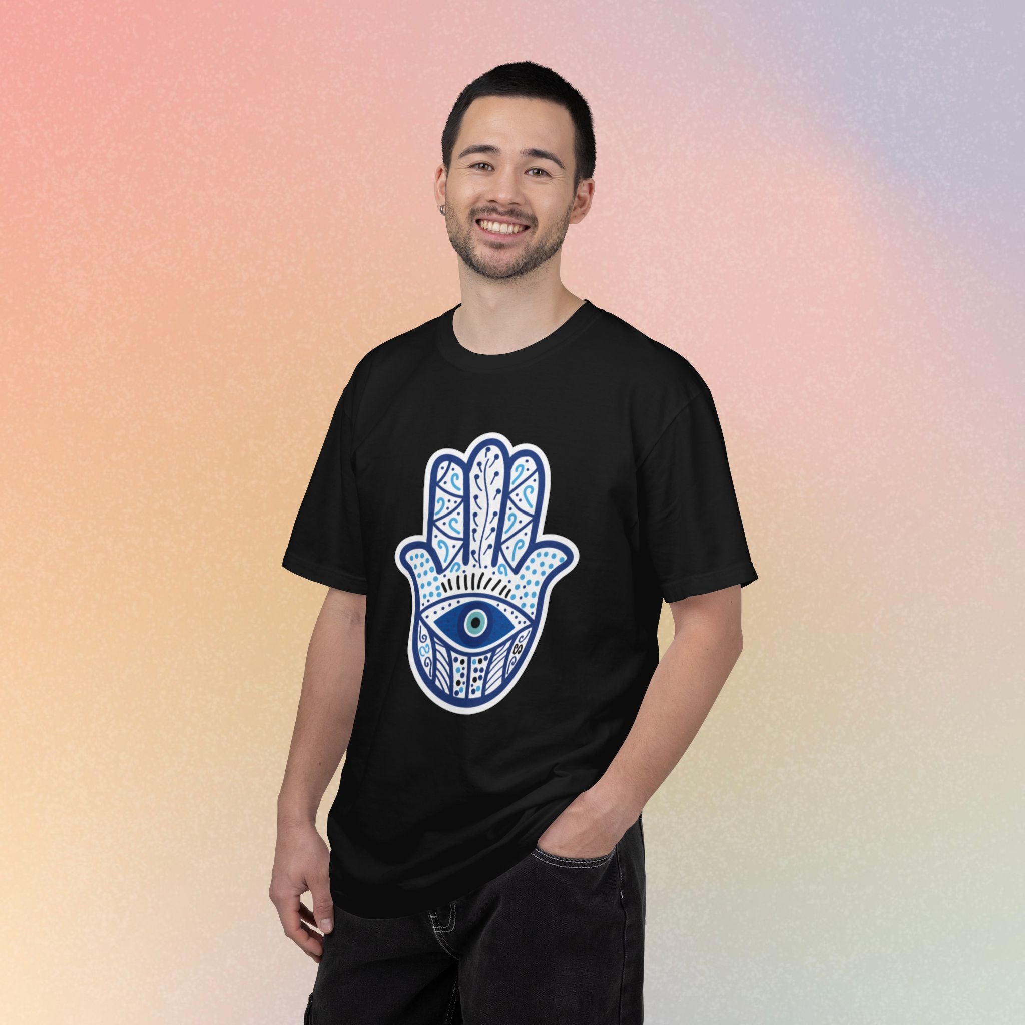 Hamsa Blue Evil Eye Protection T-Shirt