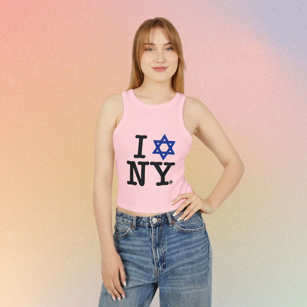 I Love New York Jewish Star Women's Micro Rib Racer Tank Top | New York Jewish Pride
