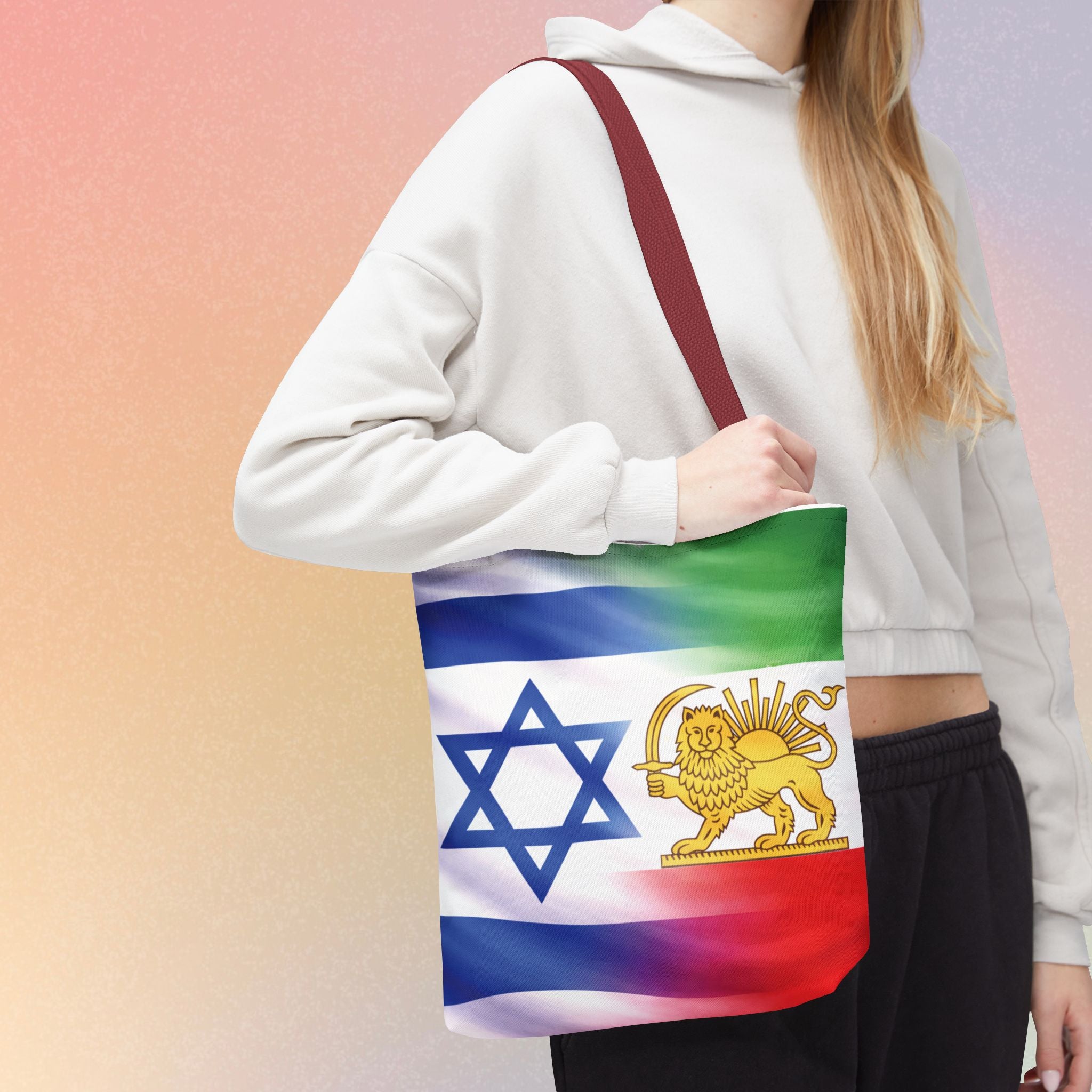 Persian-Israeli Flags Solidarity Tote Bag