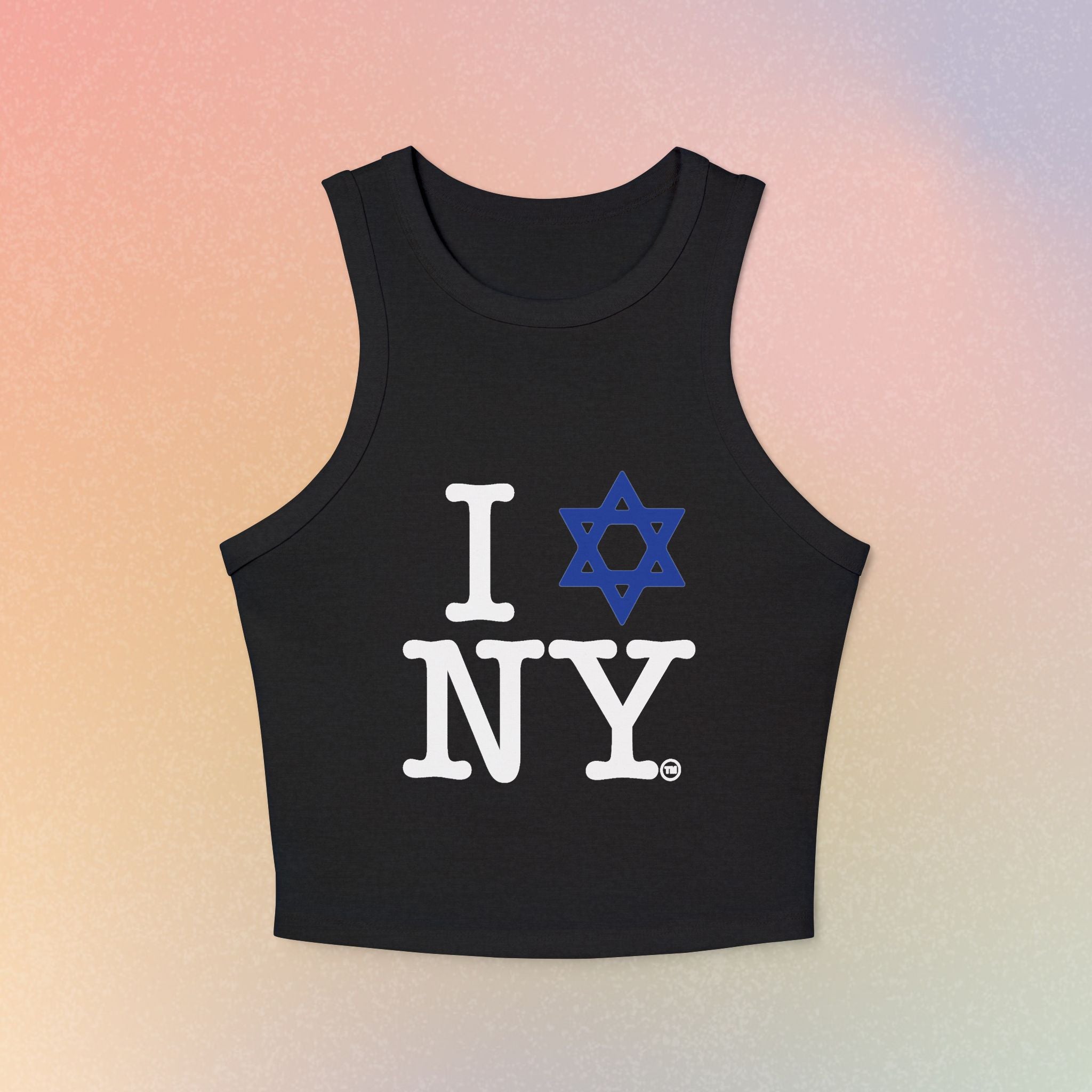 I Love New York Jewish Star Women's Micro Rib Racer Tank Top | New York Jewish Pride