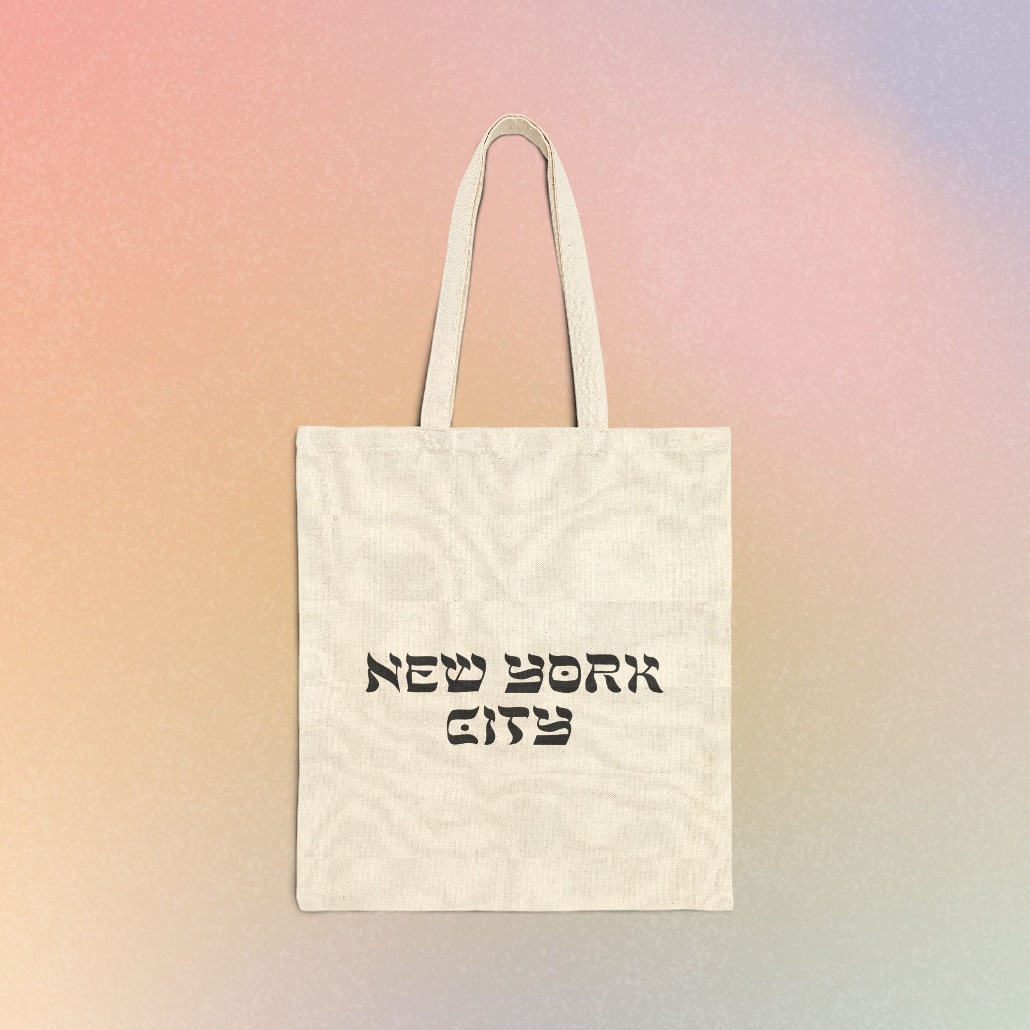 New York City Hebrew Style Font Cotton Canvas Tote Bag - NYC Jewish Pride