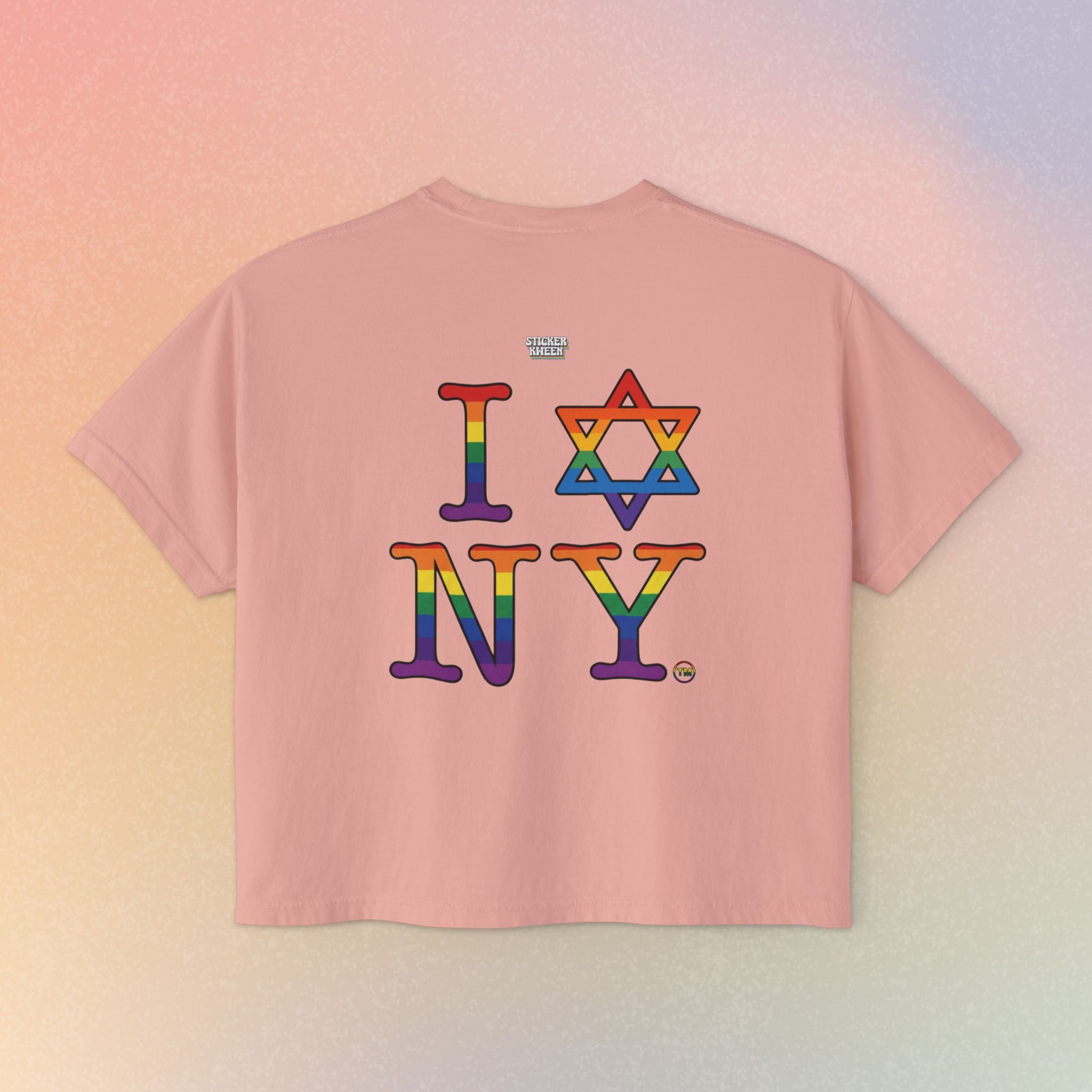 I Love NY Jewish Star LGBTQ Jewish Pride Women's Boxy Tee