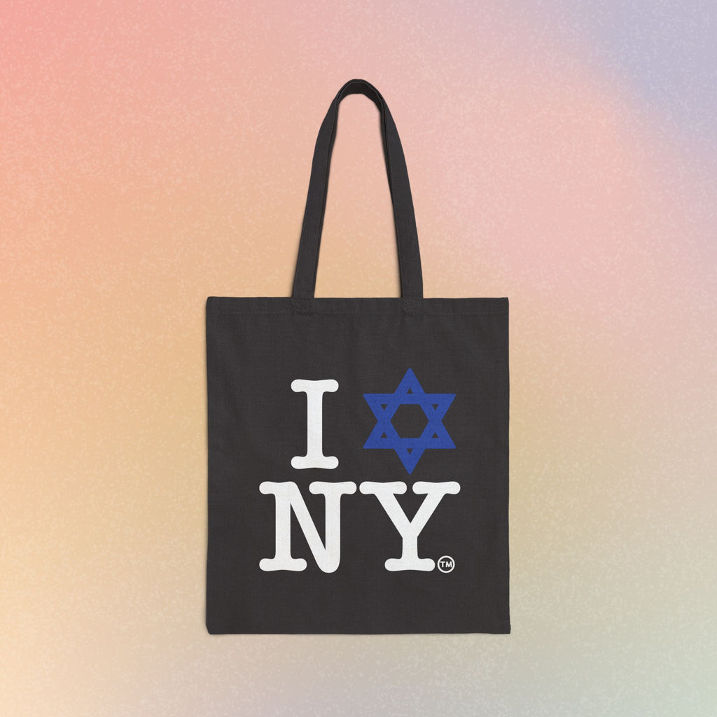 I Star NY Canvas Tote Bag — Jewish New York Pride Cotton Shopper
